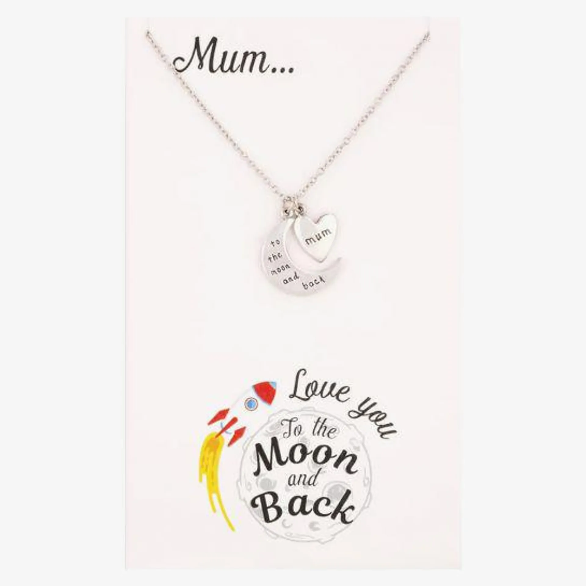 Sentiments Mum Moon and Love Heart Pendant 17394