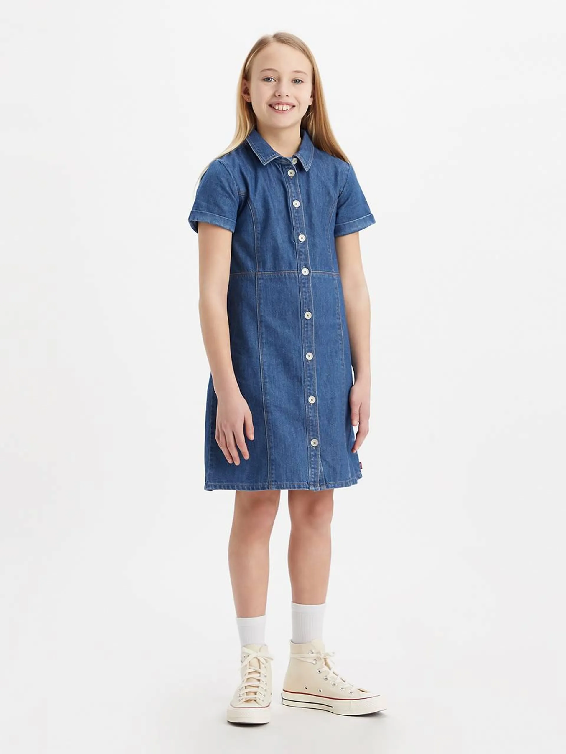 Teenager Button-Front Denim Dress