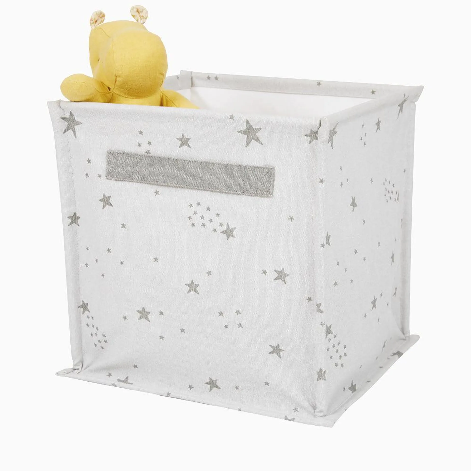 Canvas Storage Cube, Grey Scattered Stars