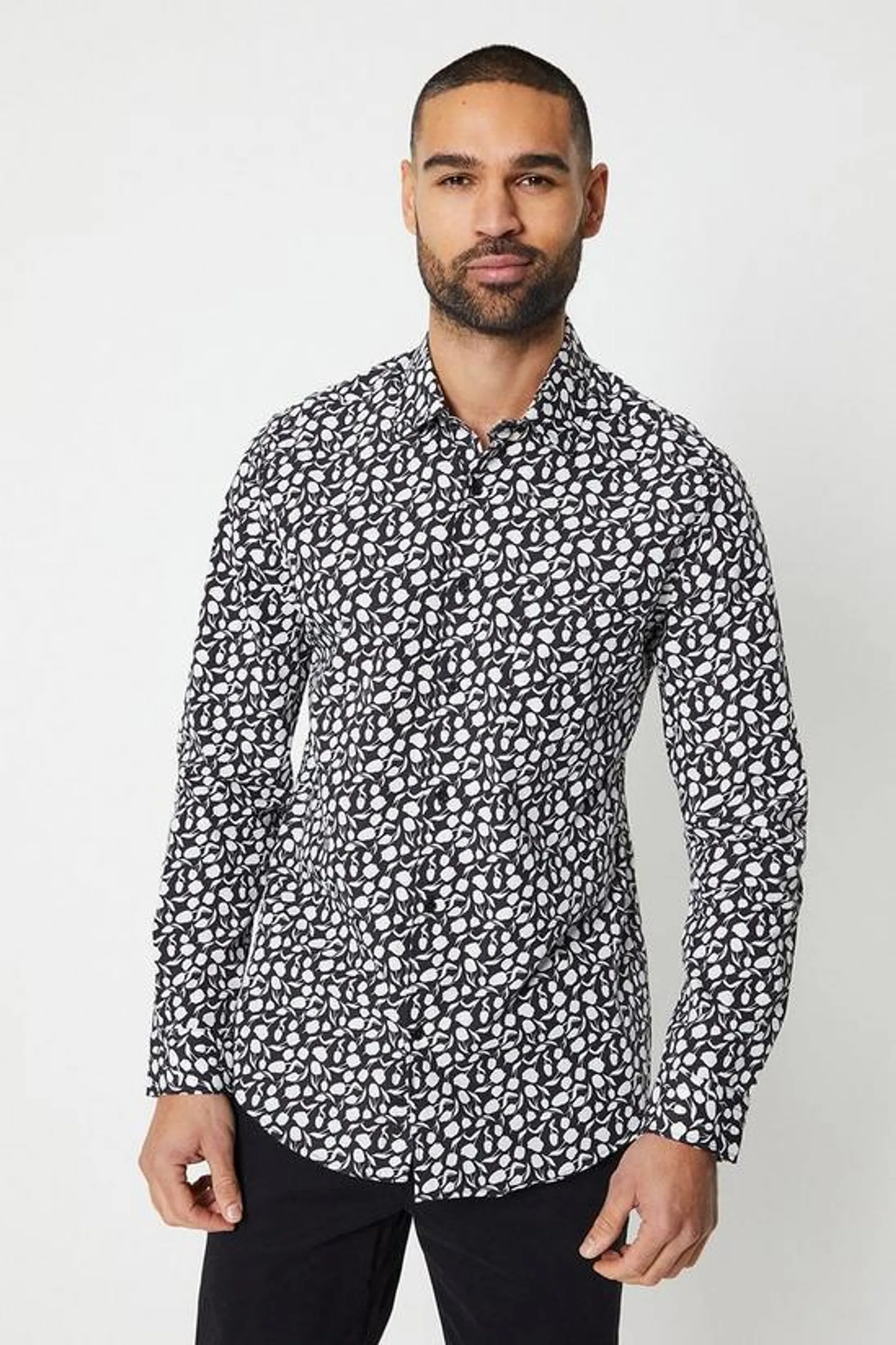 Long Sleeve Floral Print Shirt