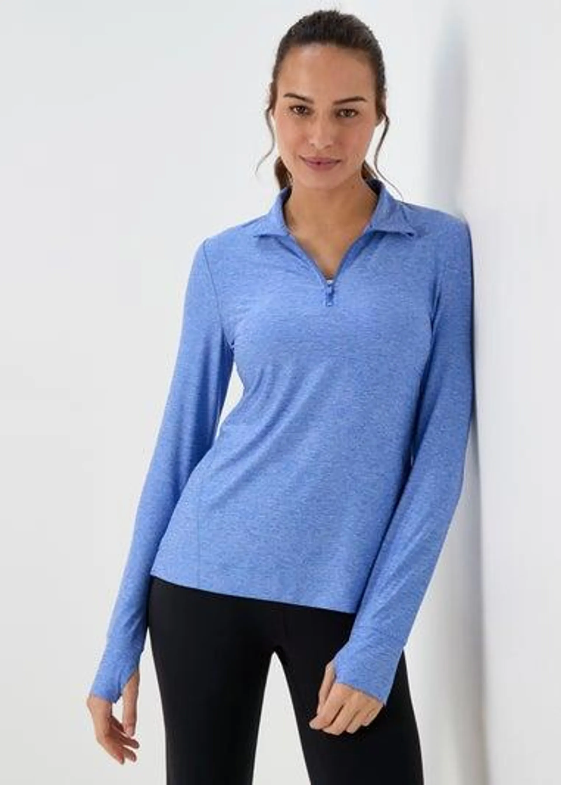 Souluxe Blue Basic Half Zip