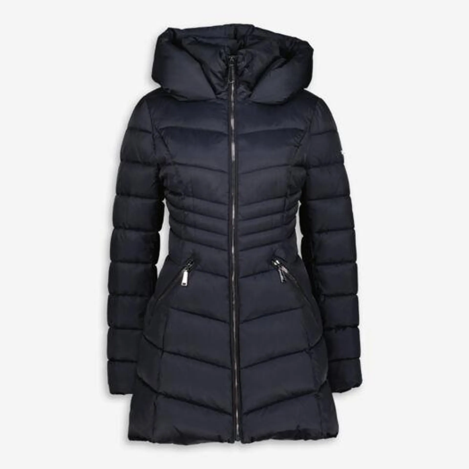 Navy Longline Padded Jacket