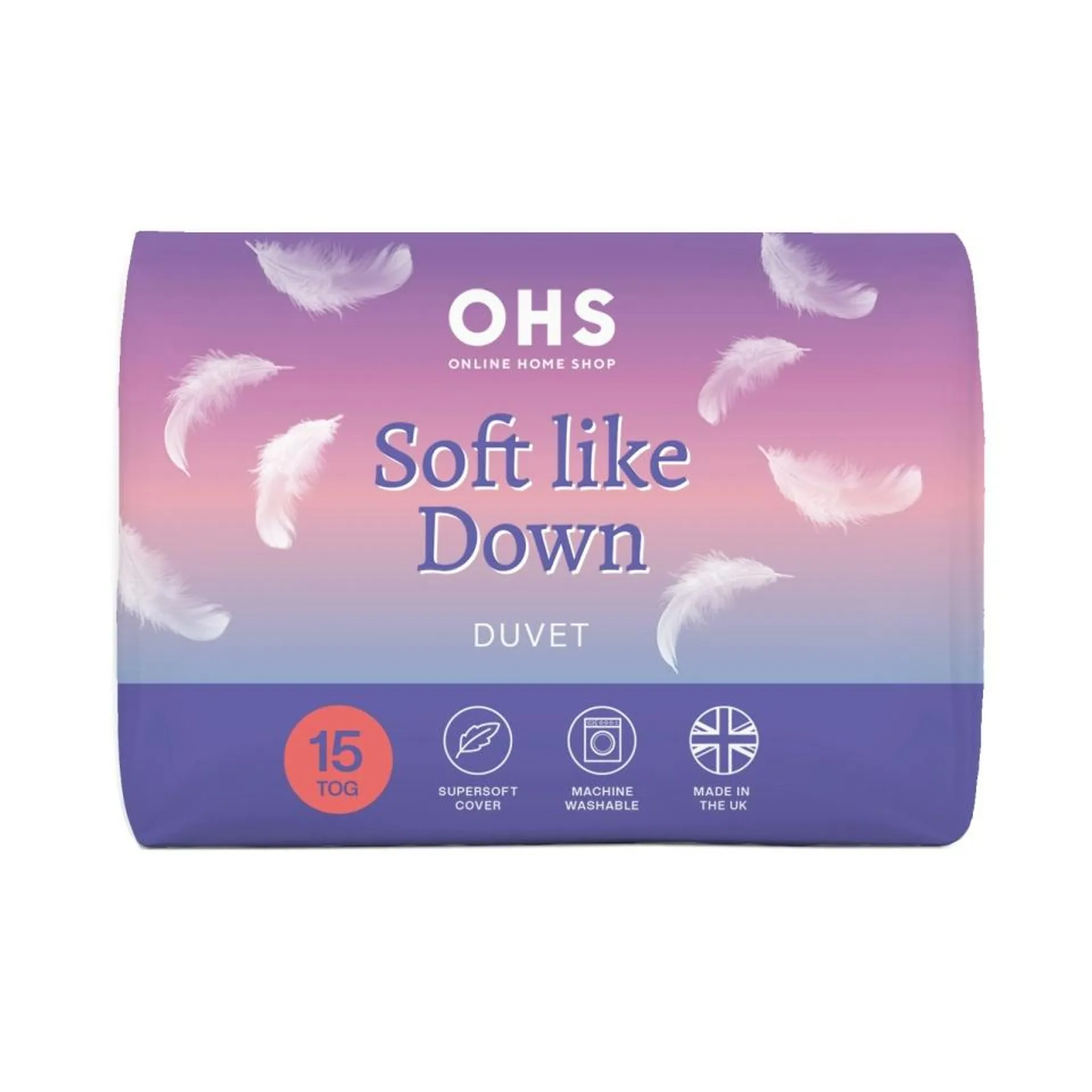 OHS Soft Filled Anti-Allergy 15 Tog Quilted Duvet, King - White