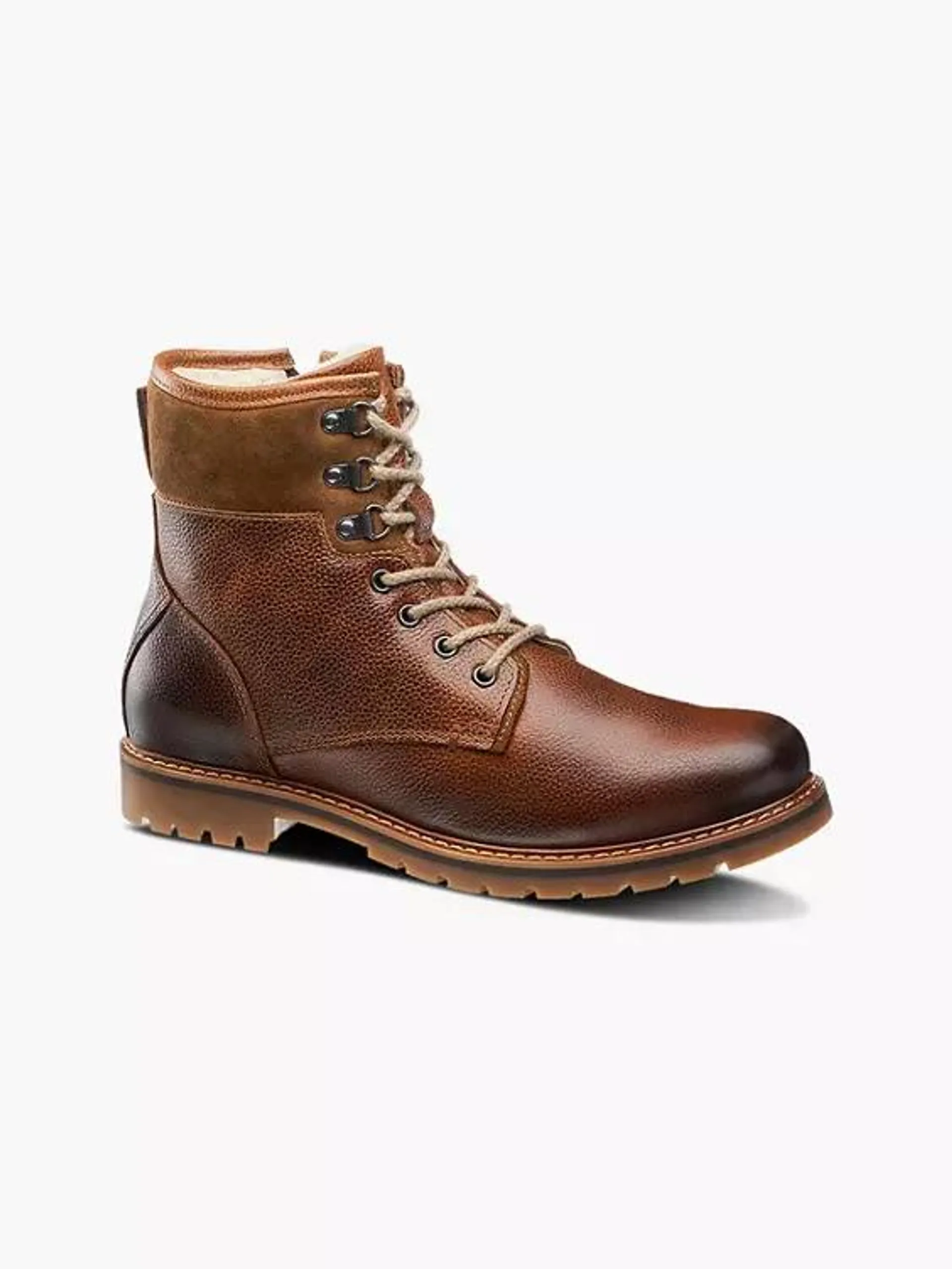 AM Shoe Men's Leather Brown Lace-up Boots