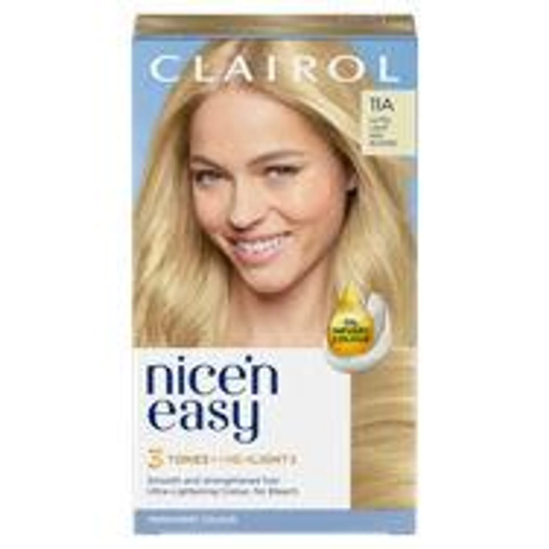 Clairol Nice’n Easy Permanent Hair Dye 11A Ultra Light Ash Blonde