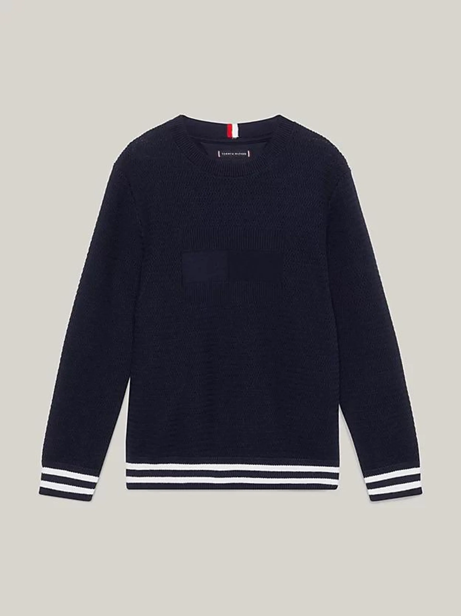 Tonal Flag Contrast Stripe Jumper