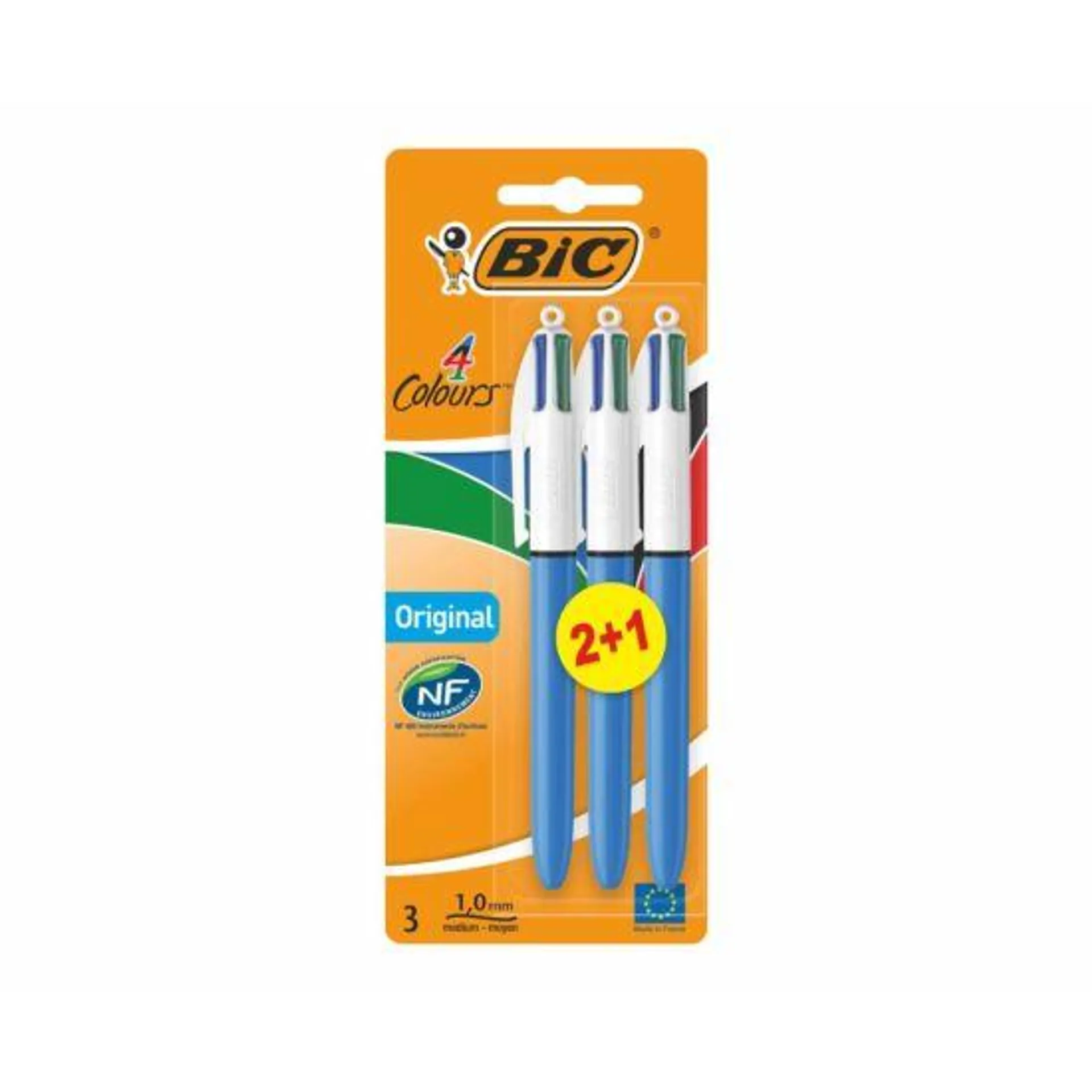 BiC 4 Colours Original Pack of 2 plus 1 Free