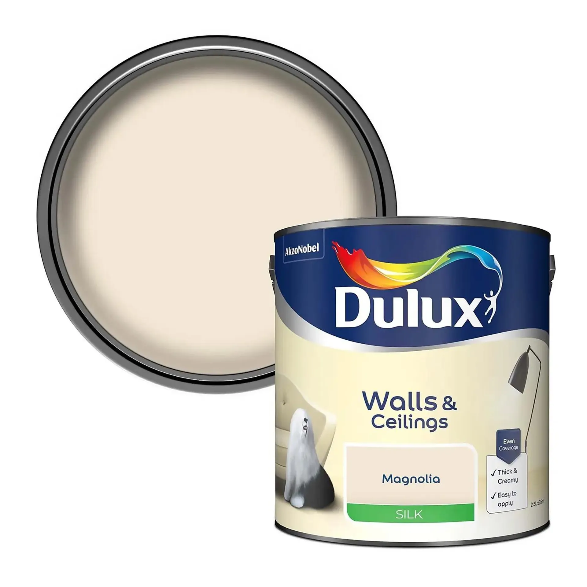 Dulux Silk Emulsion Paint Magnolia - 2.5L