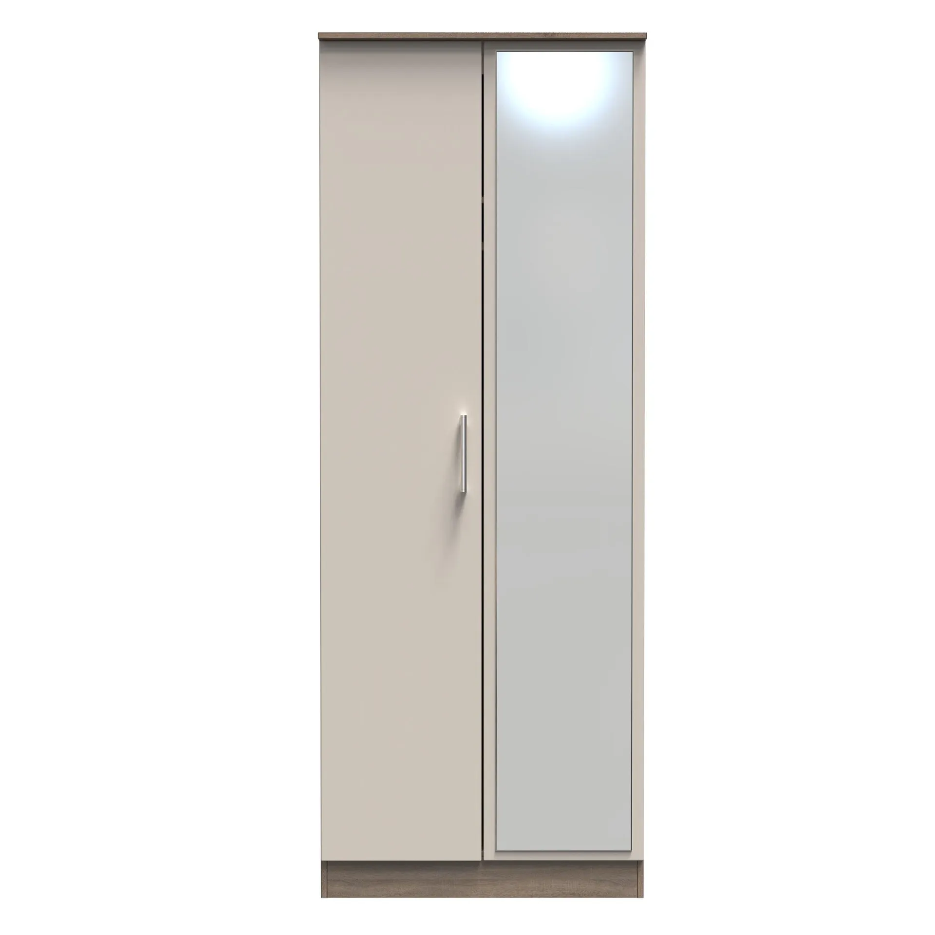 Stamford Ready Assembled Wardrobe with 2 Doors and Mirror - Kashmir Matt / Darkolino