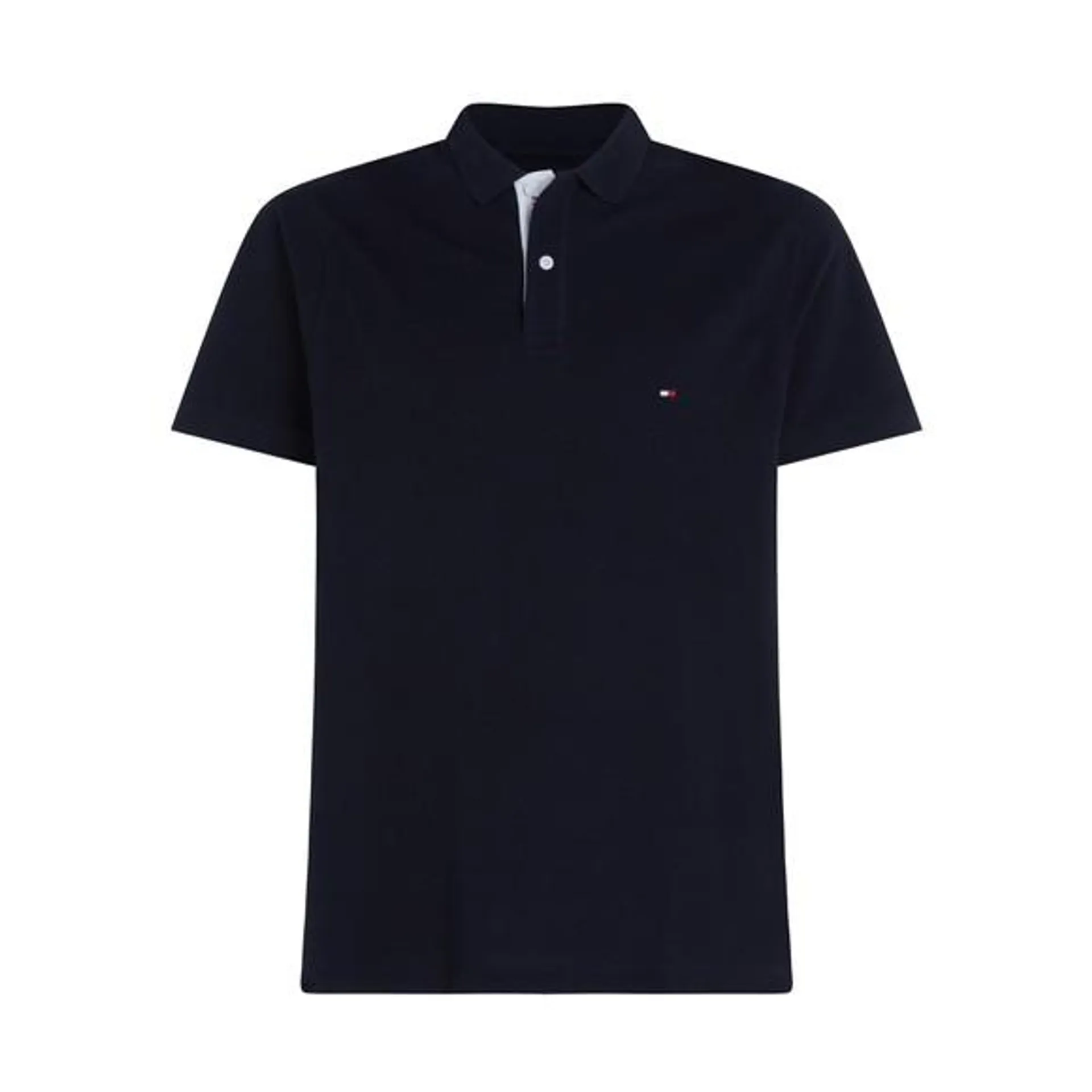 Mens Blue Monotype Placket Polo