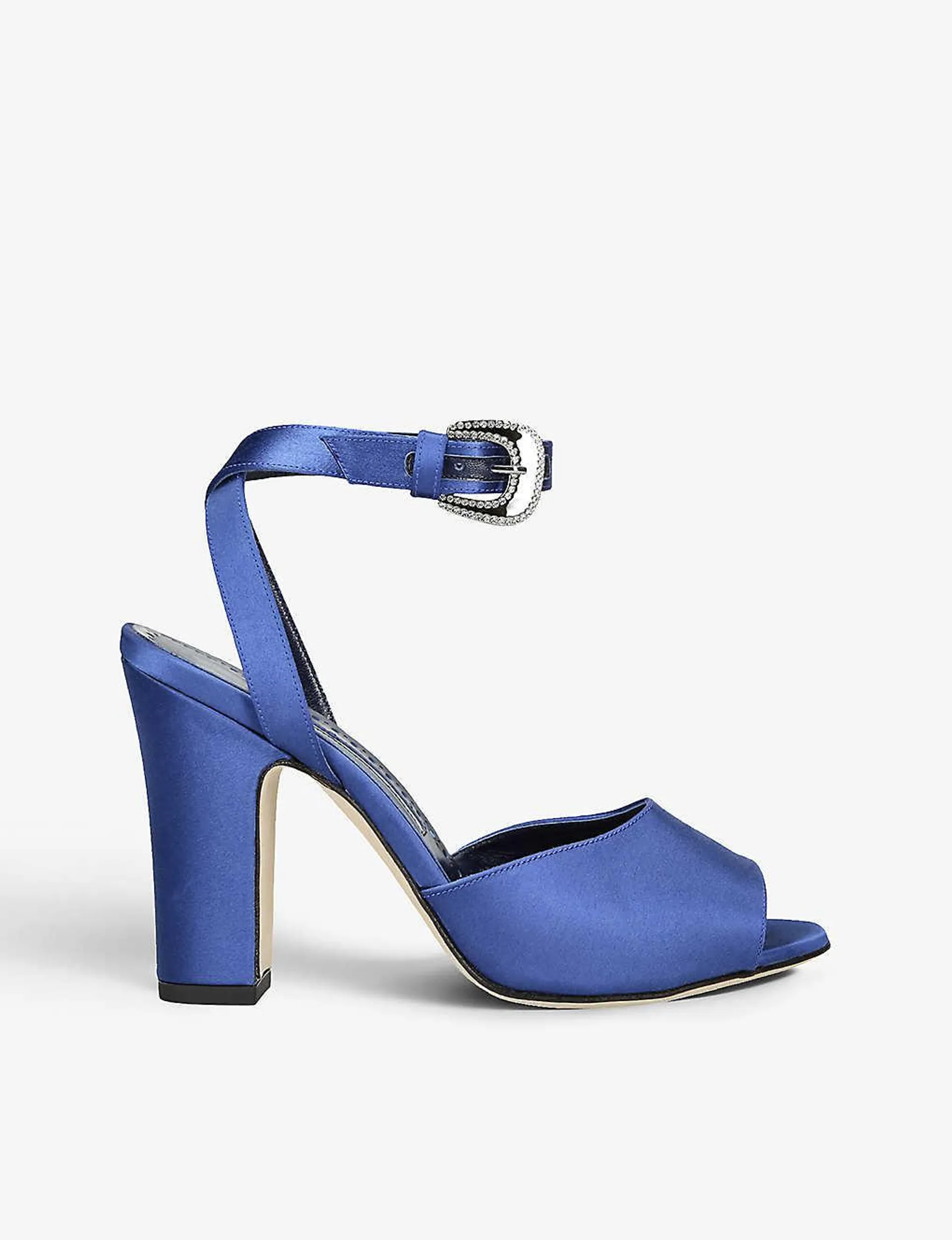 Elhobita 105 rhinestone-embellished satin heeled sandals