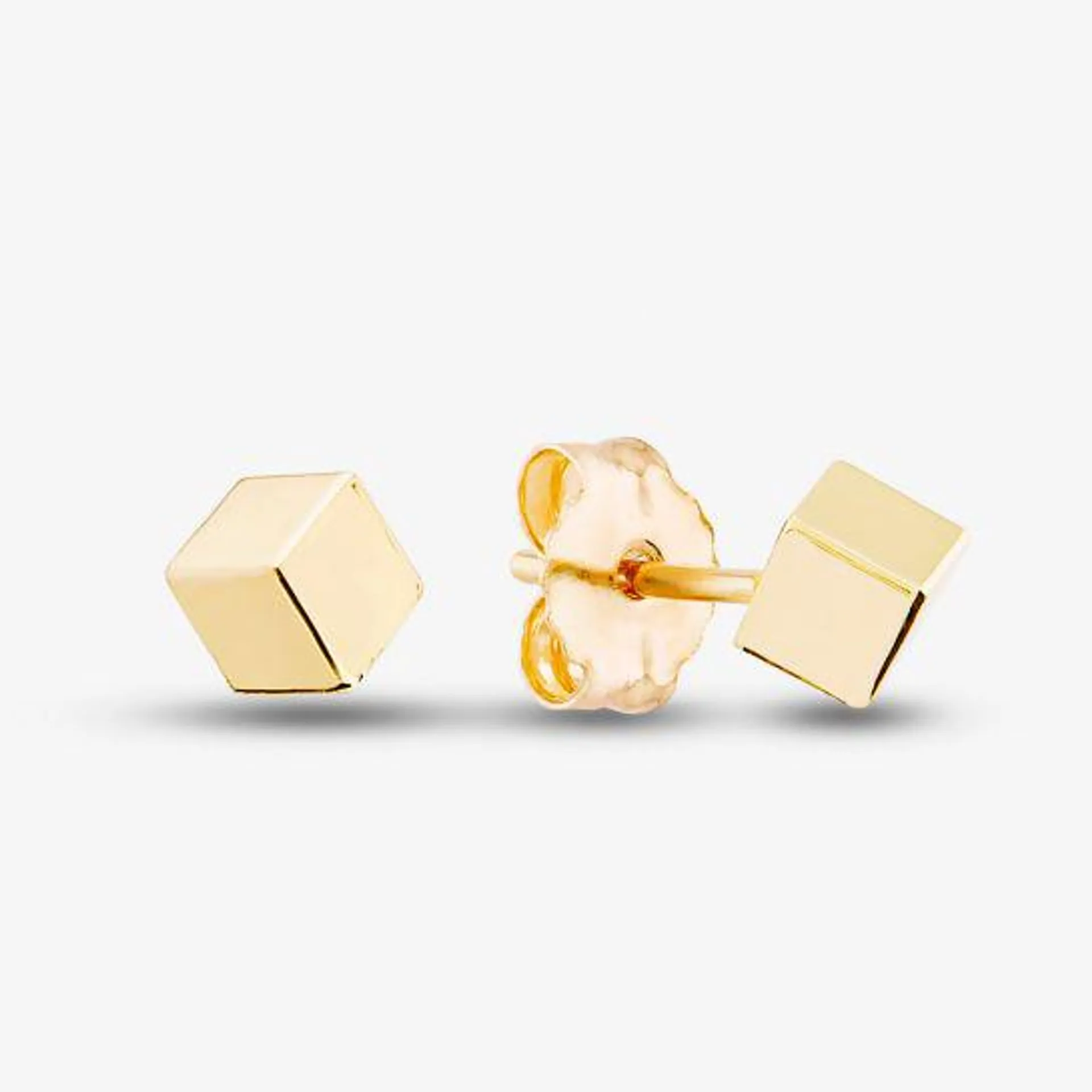 9ct Yellow Gold Cube Stud Earrings SE175