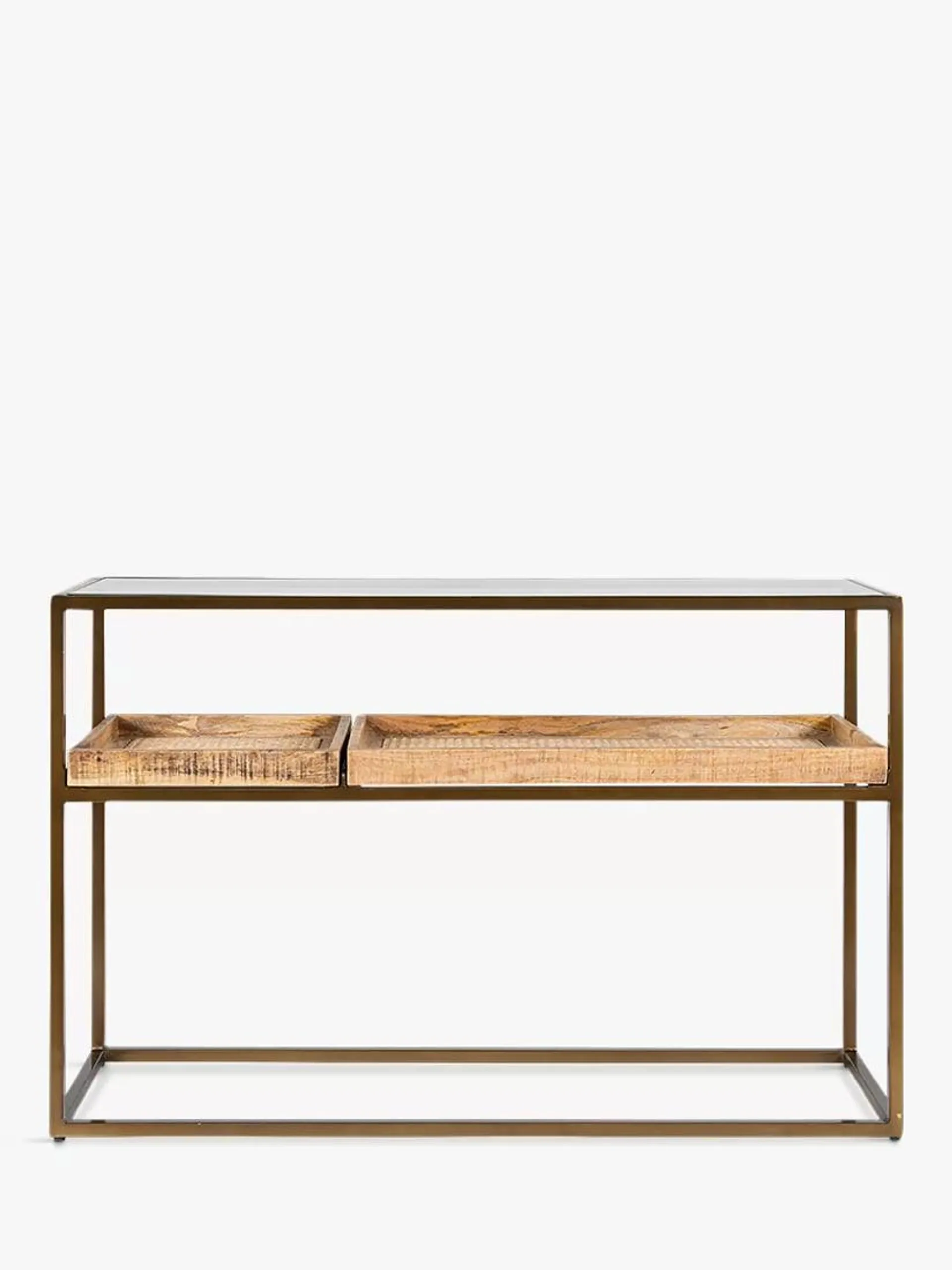 Luzon Display Console Table, Brass