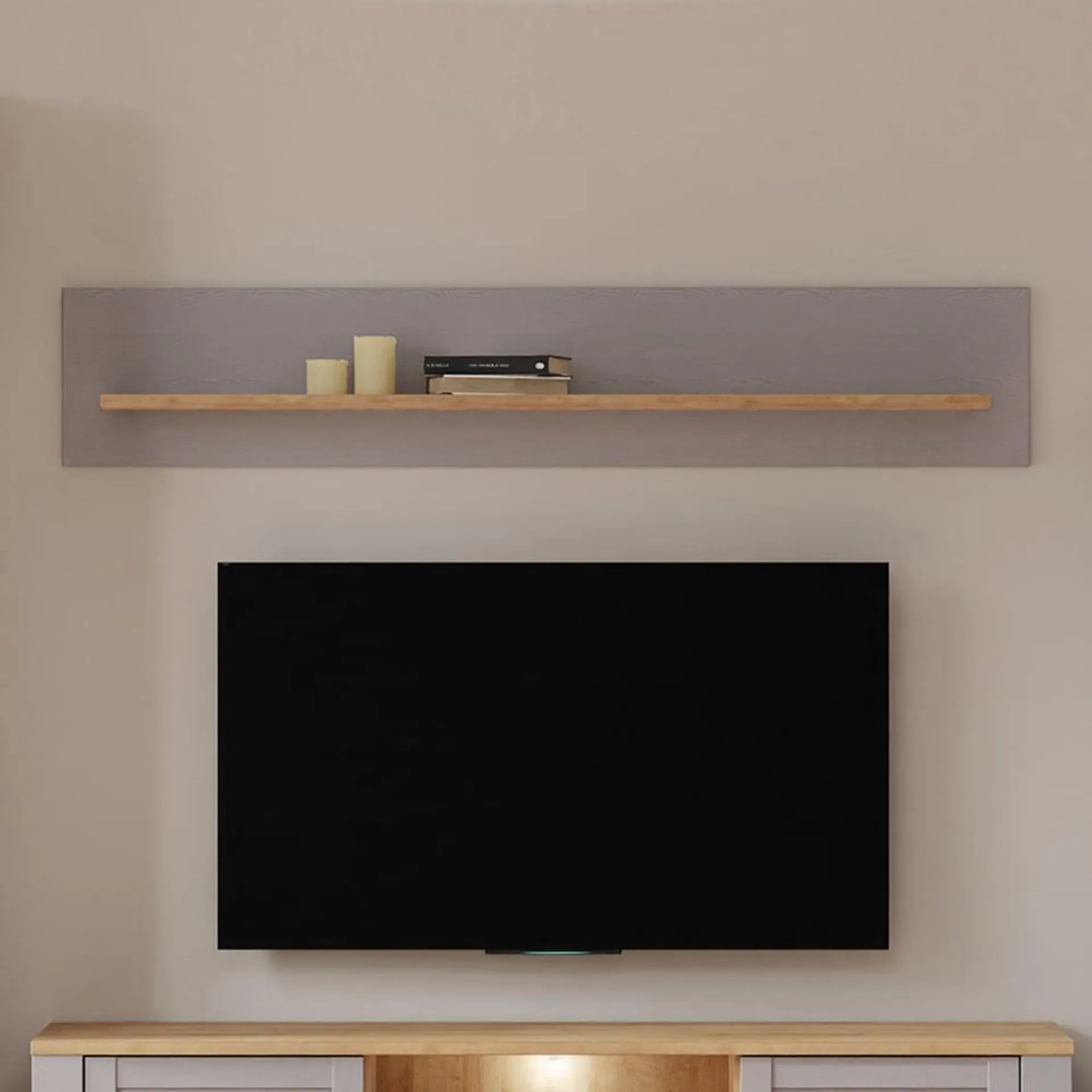 Florence Bohol 160cm Grey Riviera Oak Wall Shelf