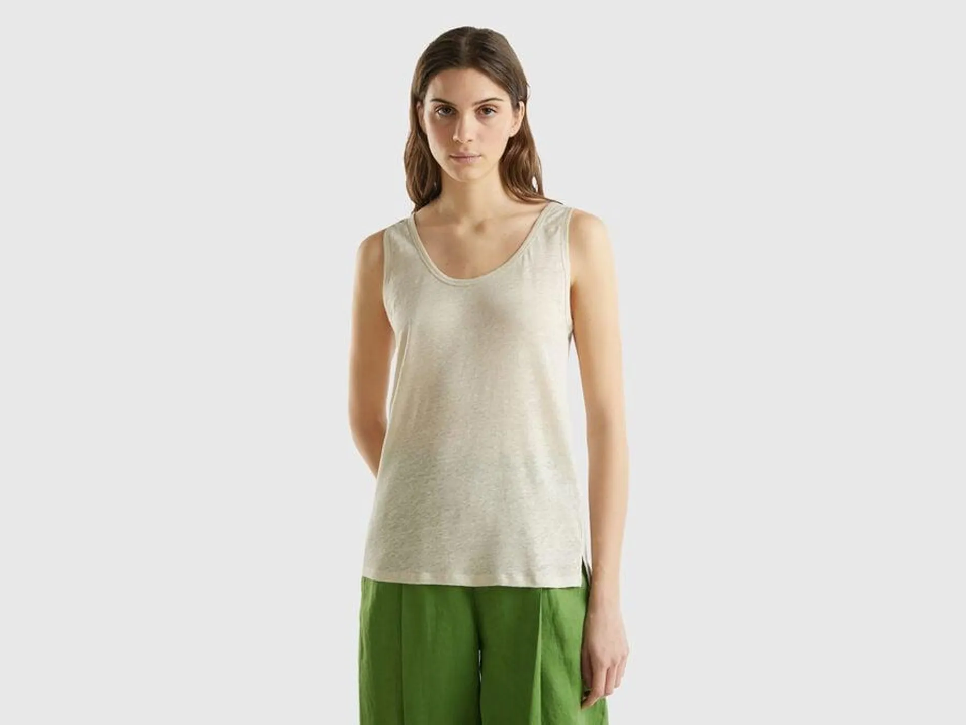 Tank top in pure linen