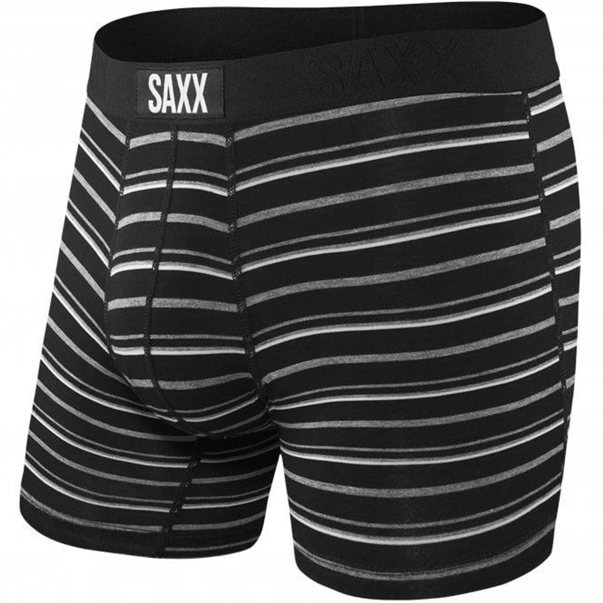 Vibe Black Coast Stripe Boxer Brief, Black/Grey