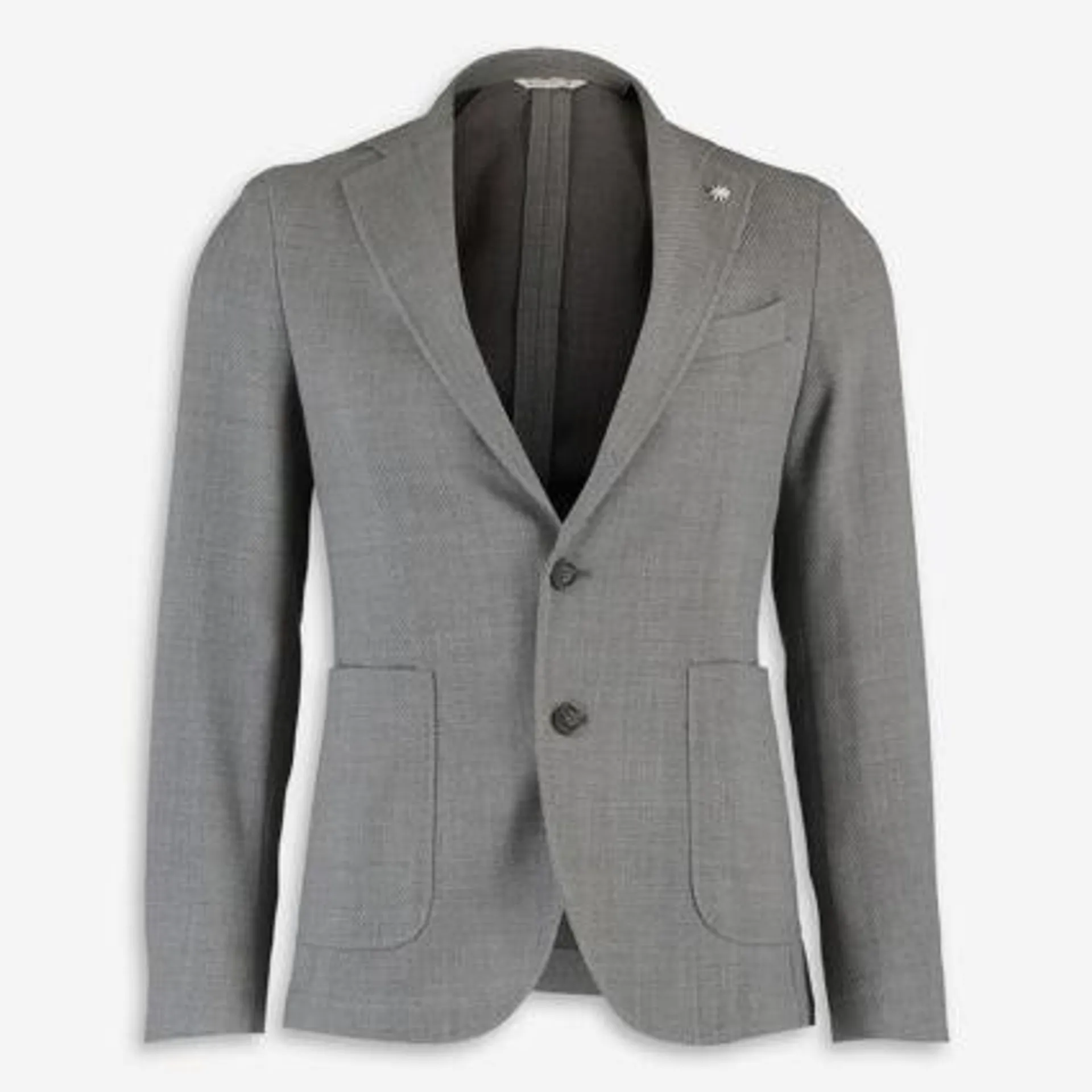 Grey Woven Wool Blazer