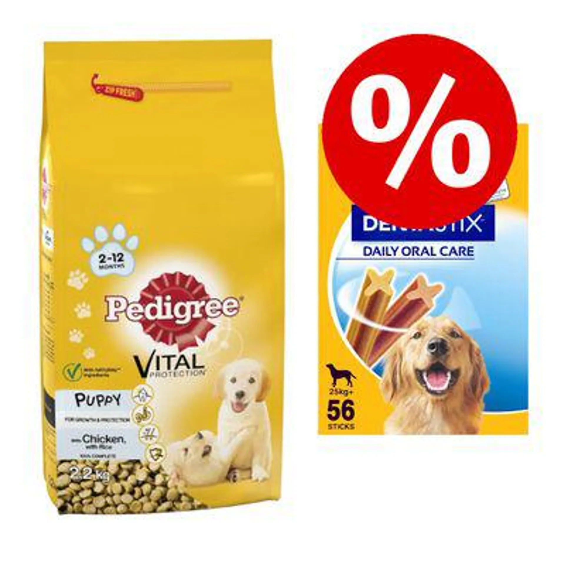 Pedigree Dry Dog Food + 42x Dentastix Large - Bundle Price!*