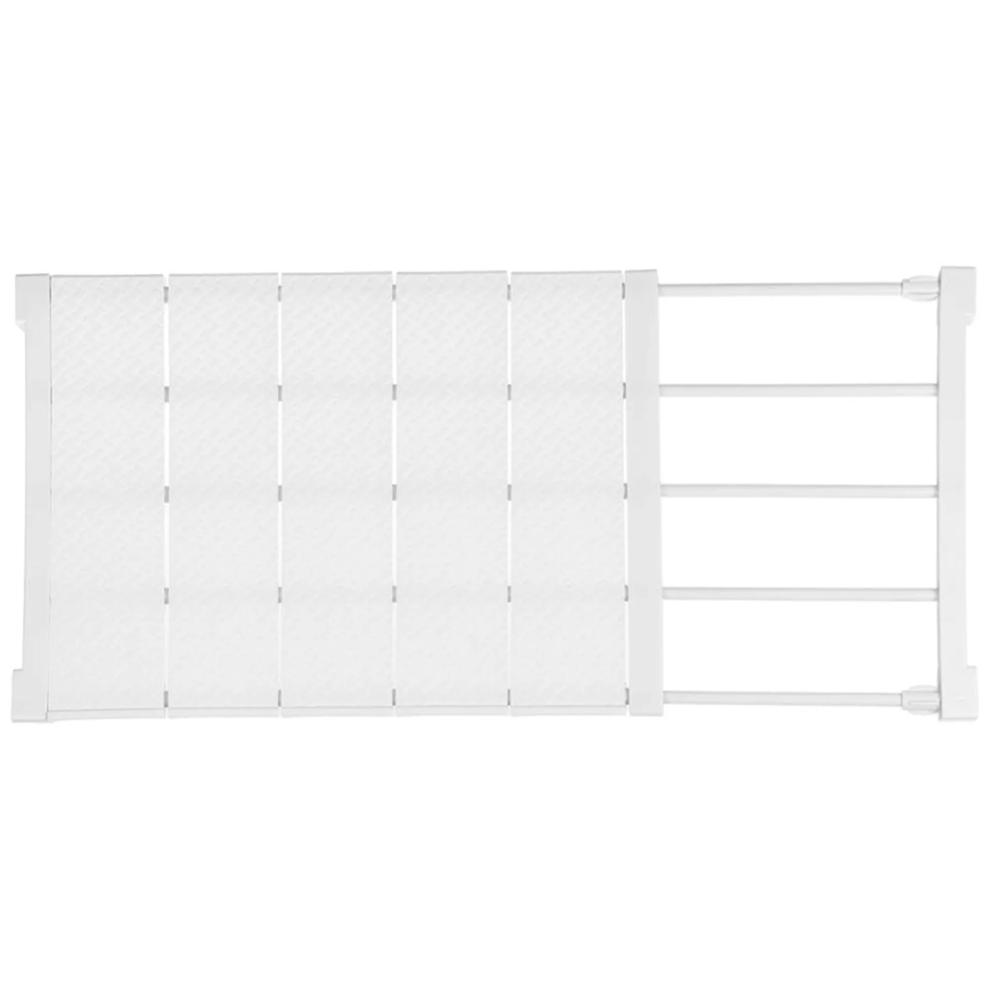 Living And Home CT0025 White Expandable Closet Shelf Divider With Rail 50-80cm