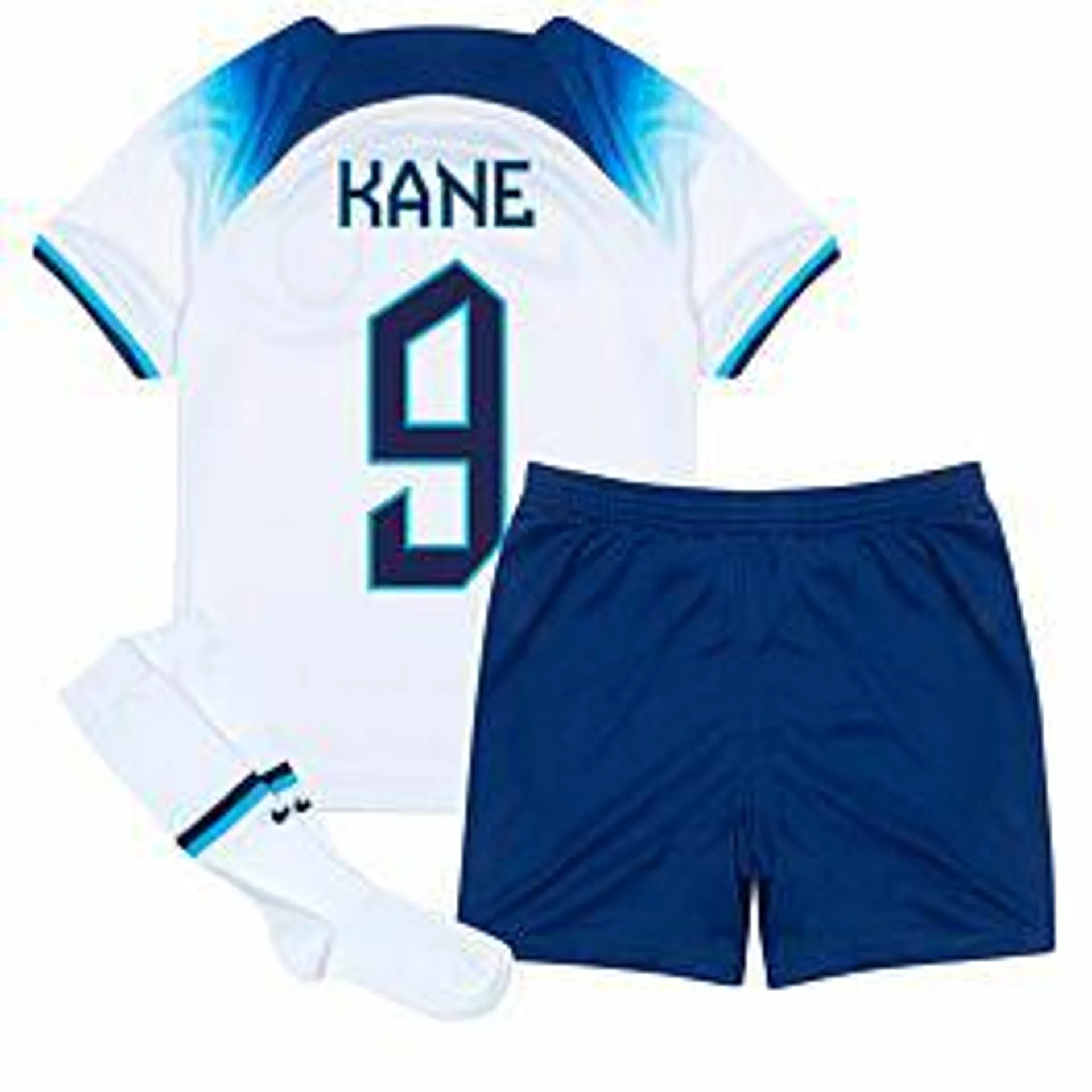 Nike England Home Kane 9 Mini Kit 2022-2023 (Fan Style Printing)