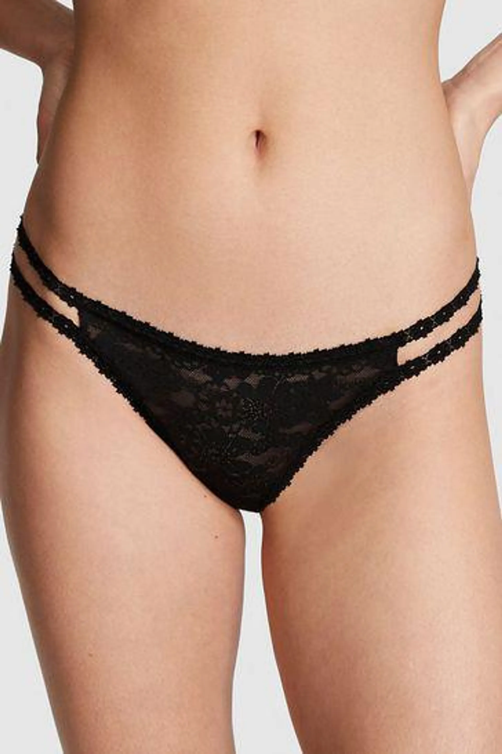 The Wink Lace Strappy Thong Knickers