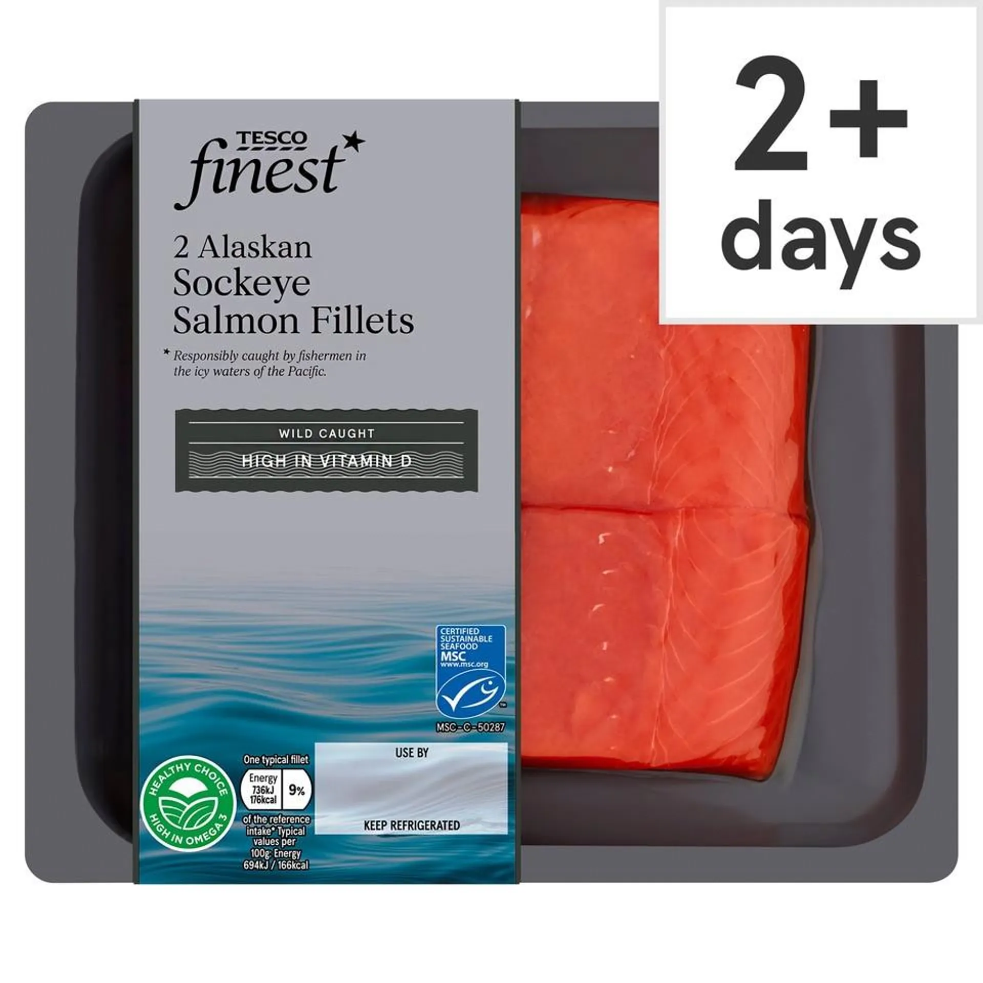 Tesco Finest 2 Wild Caught Sockeye Salmon Fillets 230G