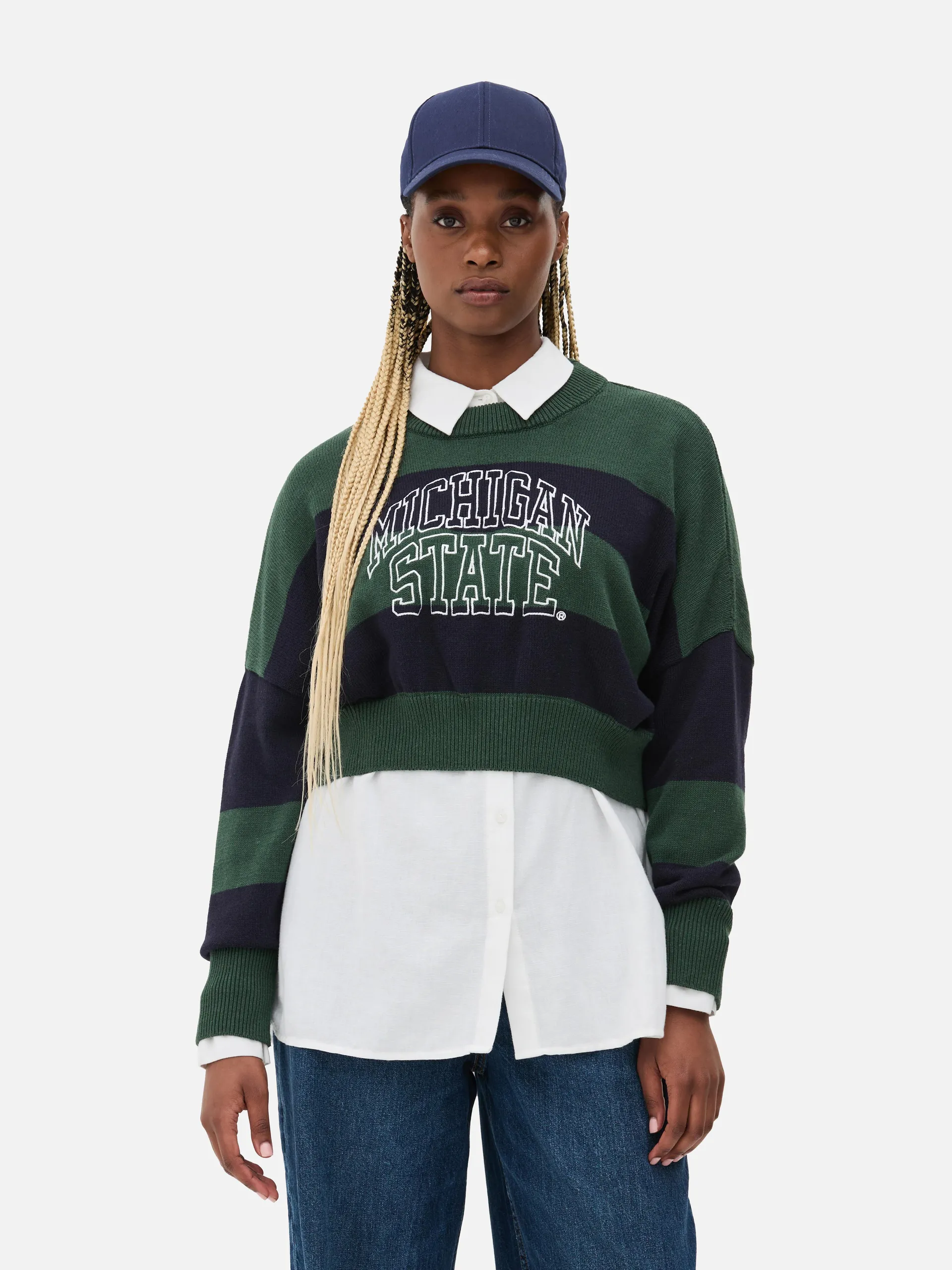 Michigan State Cropped Jumper