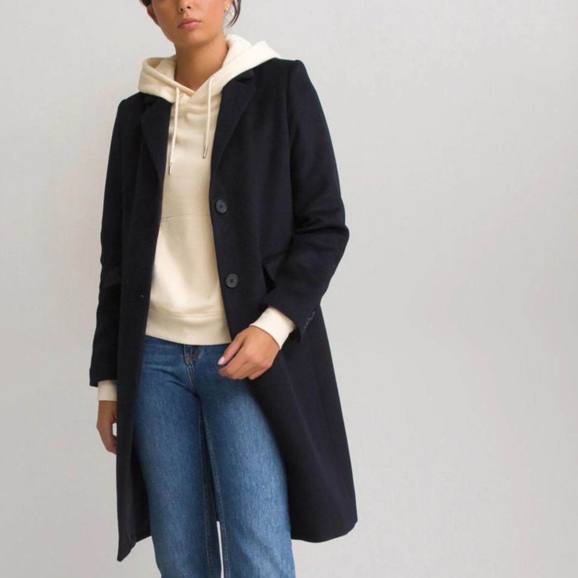 Wool Mix Buttoned Coat
