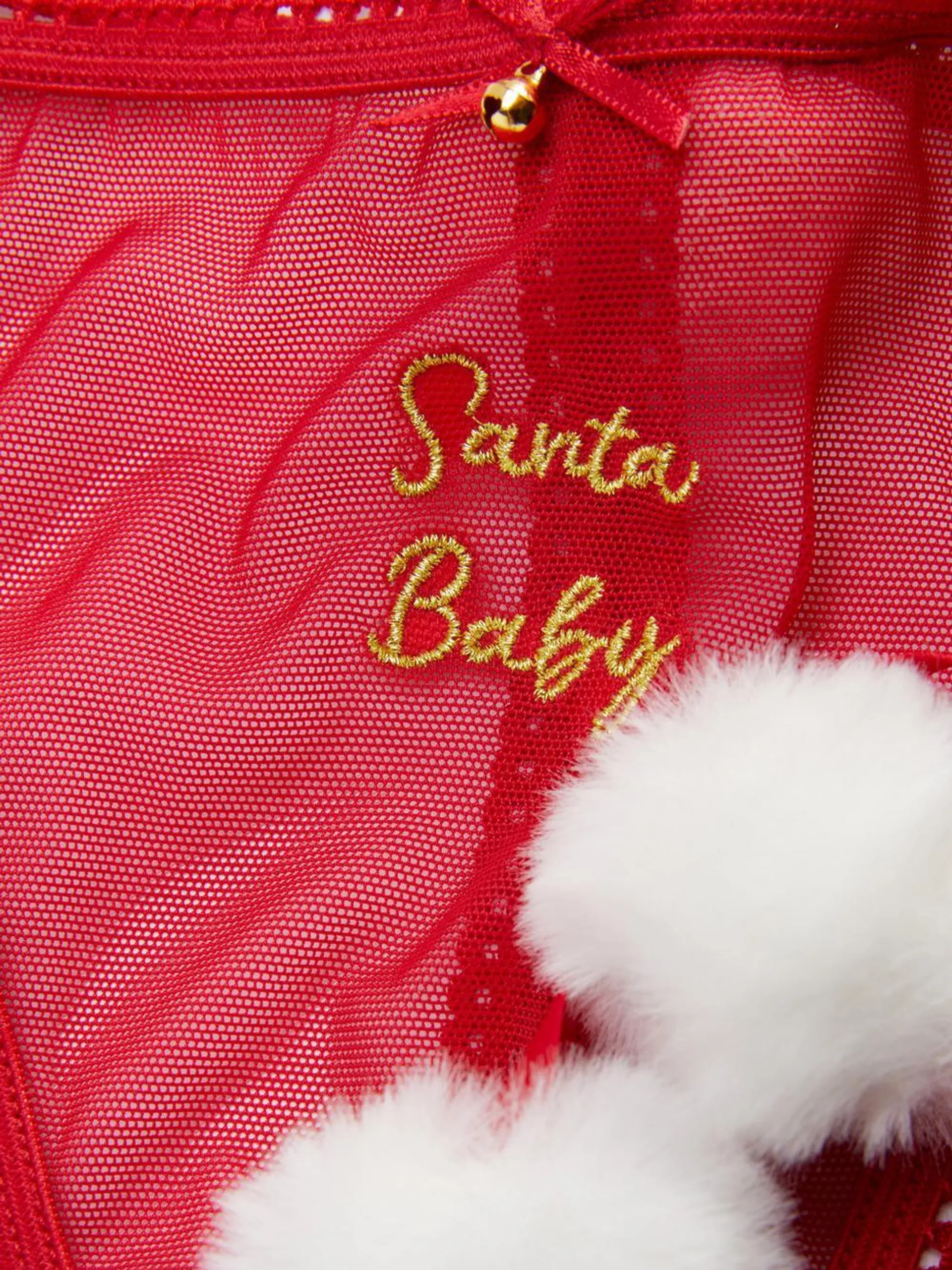 Christmas Santa Baby Pom-Pom Thong