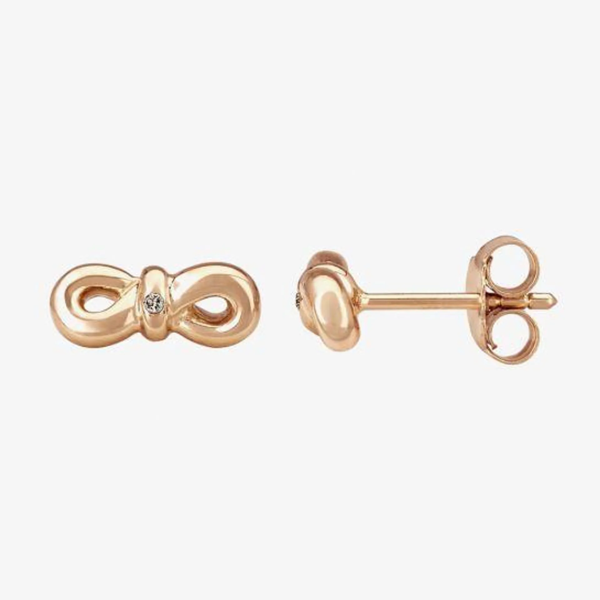 Rose Infinity Bow Stud Earrings