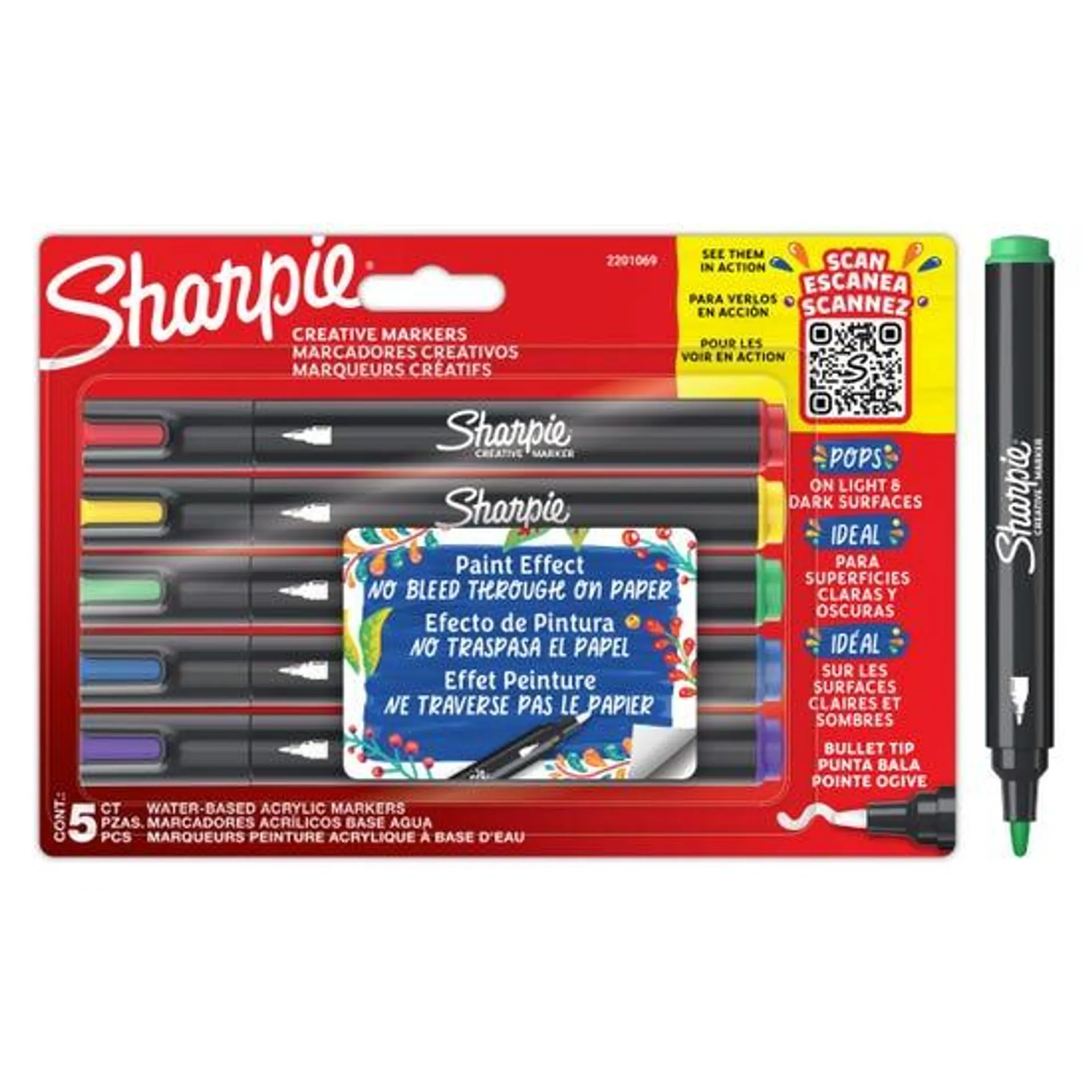 Sharpie Creative Markers Pack of 5 Assorted Colours