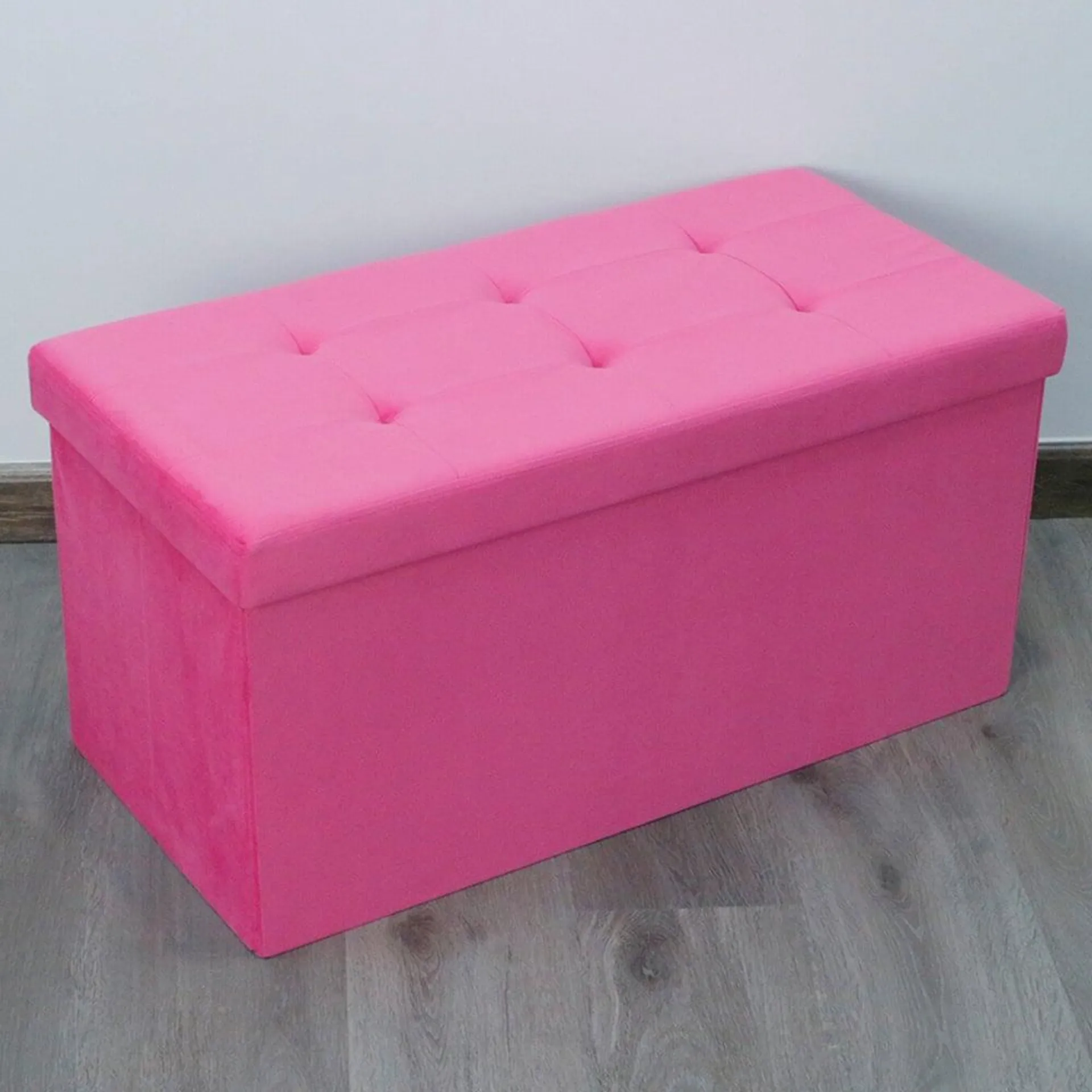 Seville Pink Brushed Velvet Storage Box