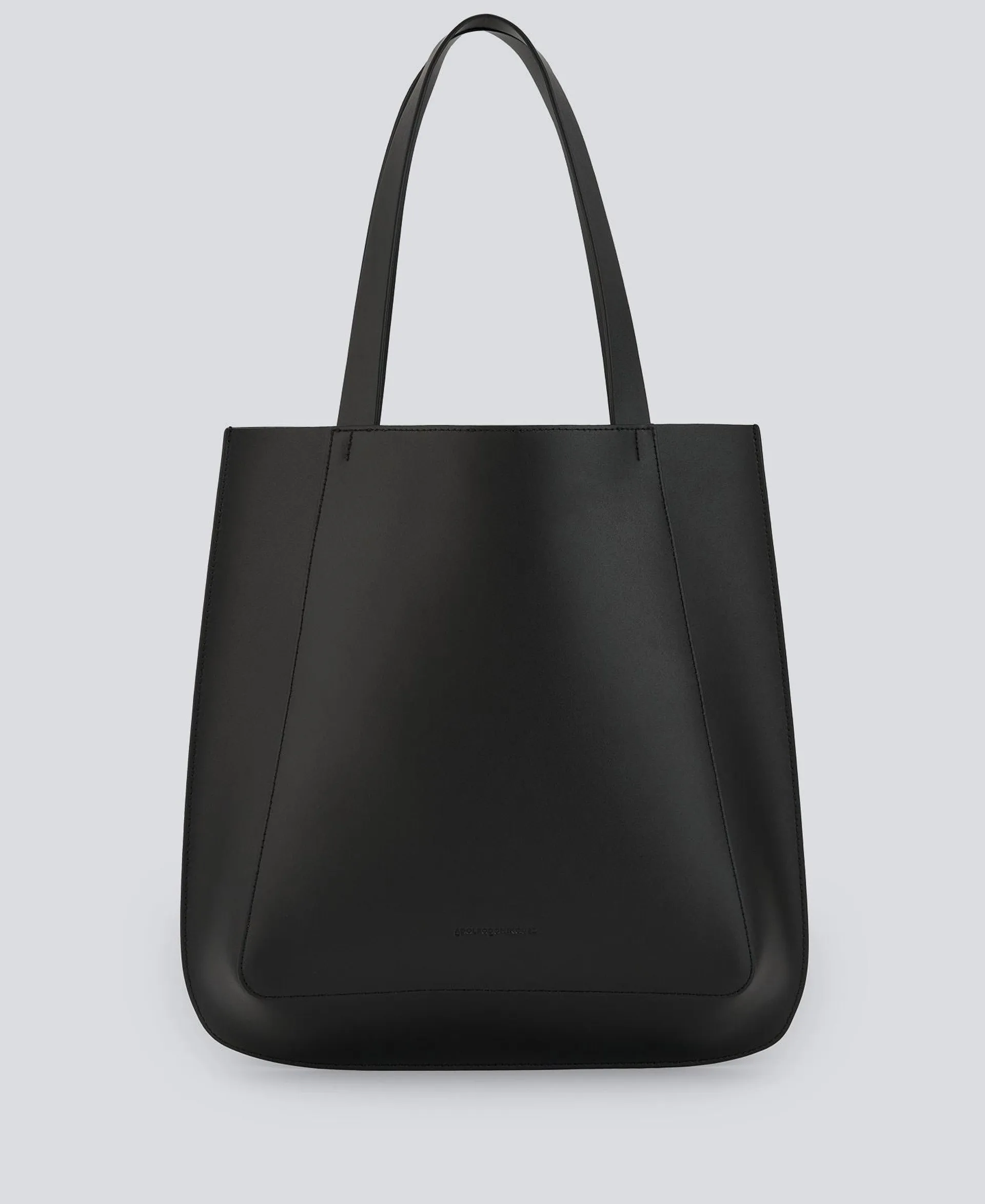 Black leather shopper bag