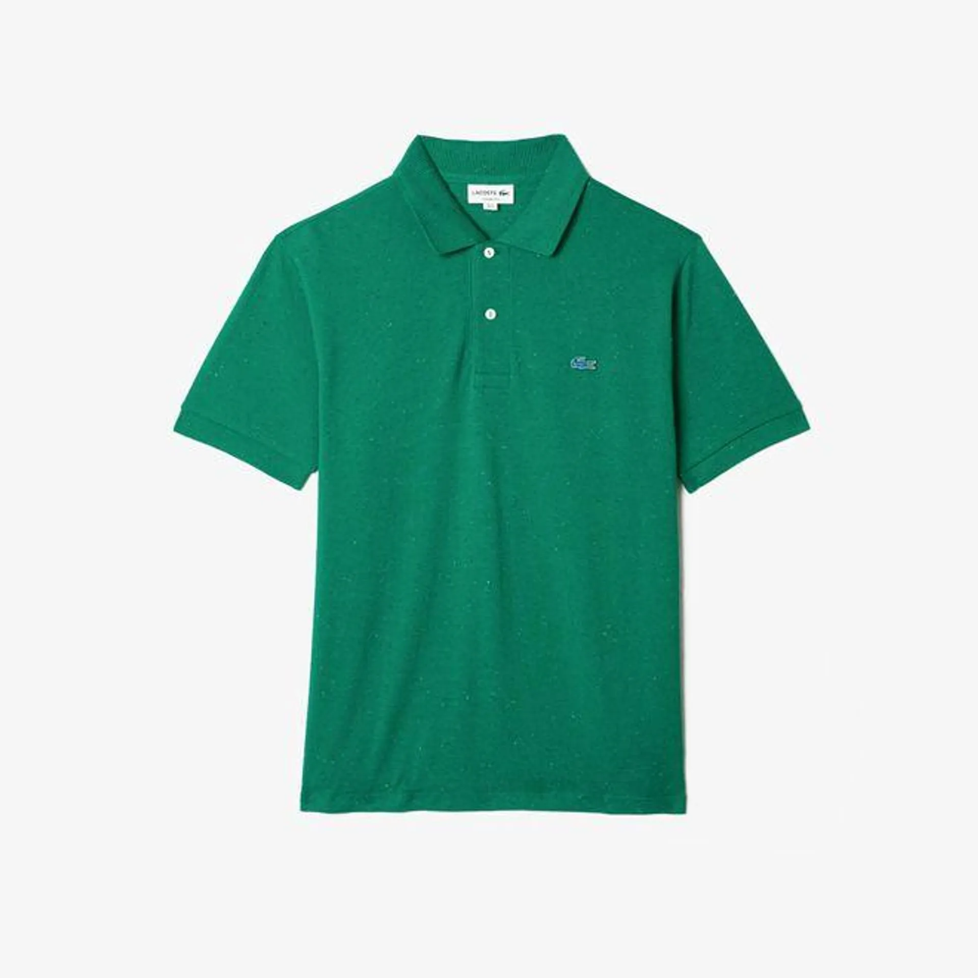 Lacoste Classic Fit Speckled Print Cotton Pique Polo Shirt in Green