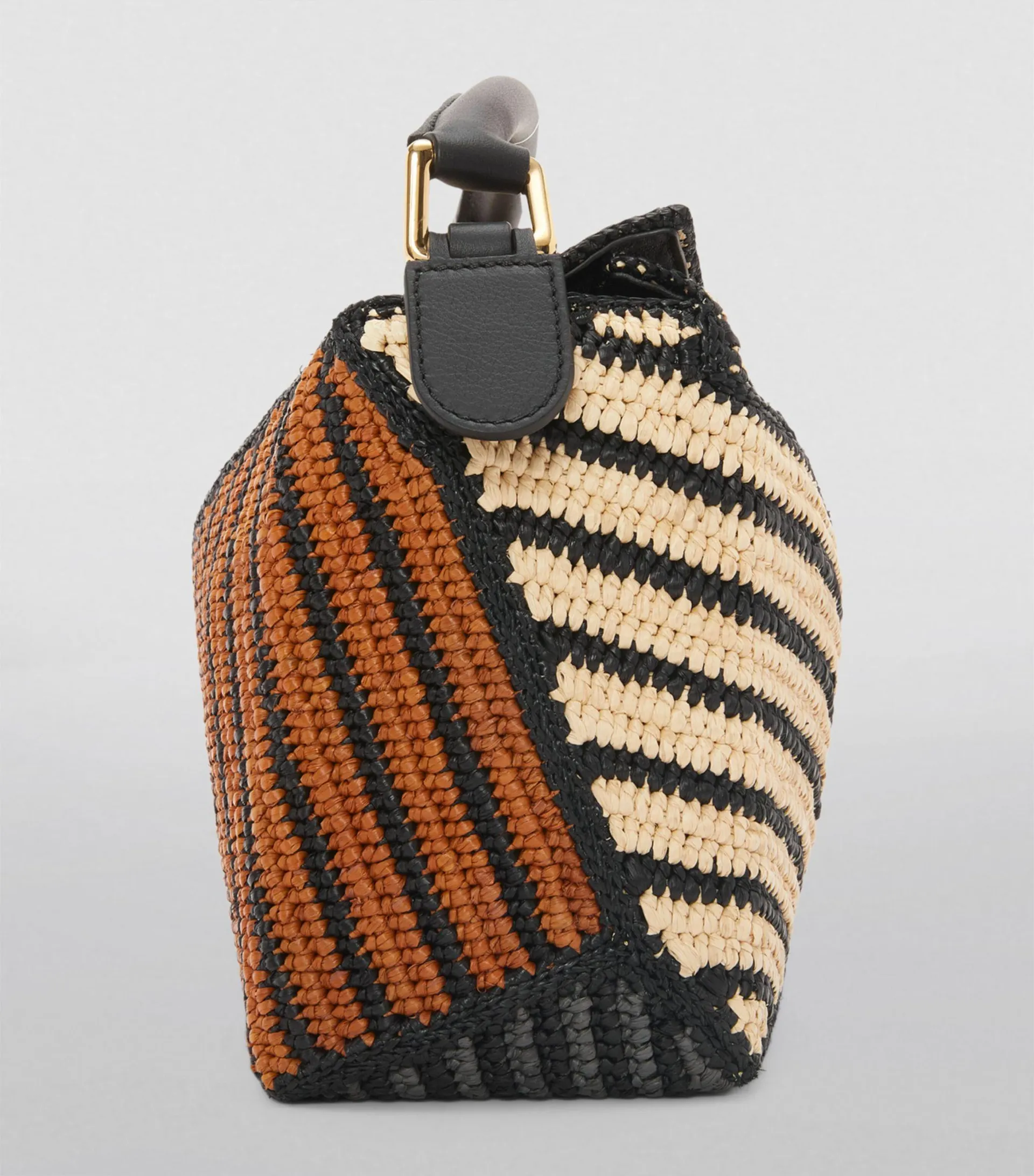 x Paula's Ibiza Small Striped Puzzle Edge Top-Handle Bag