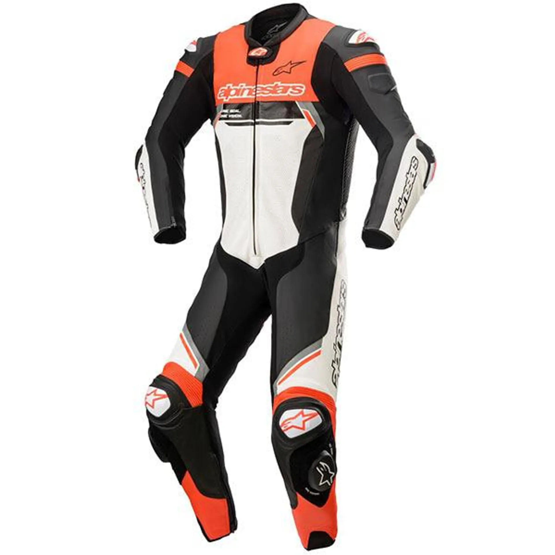 Alpinestars Missile V2 Ignition One Piece Leather Suit - Black / White / Red Fluo