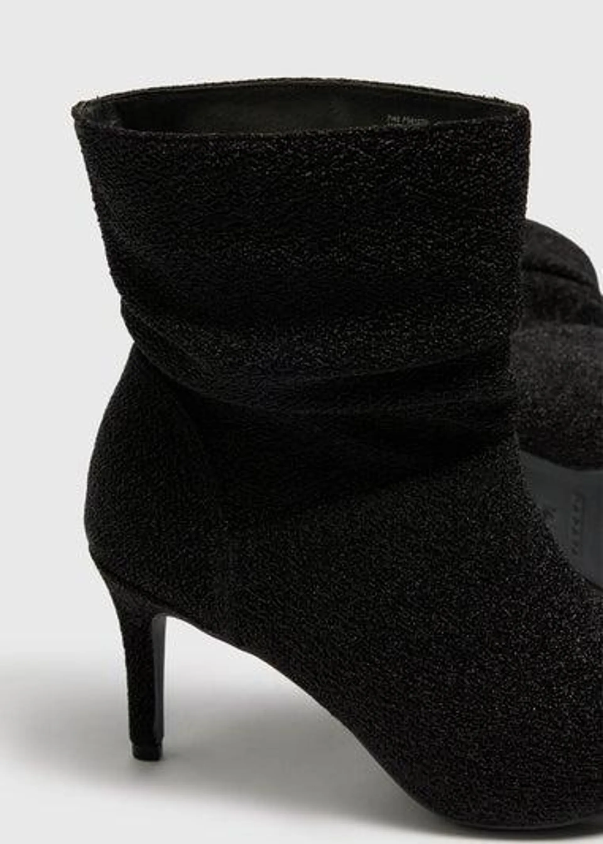 Black Glitter Slouch Wide Fit Boots