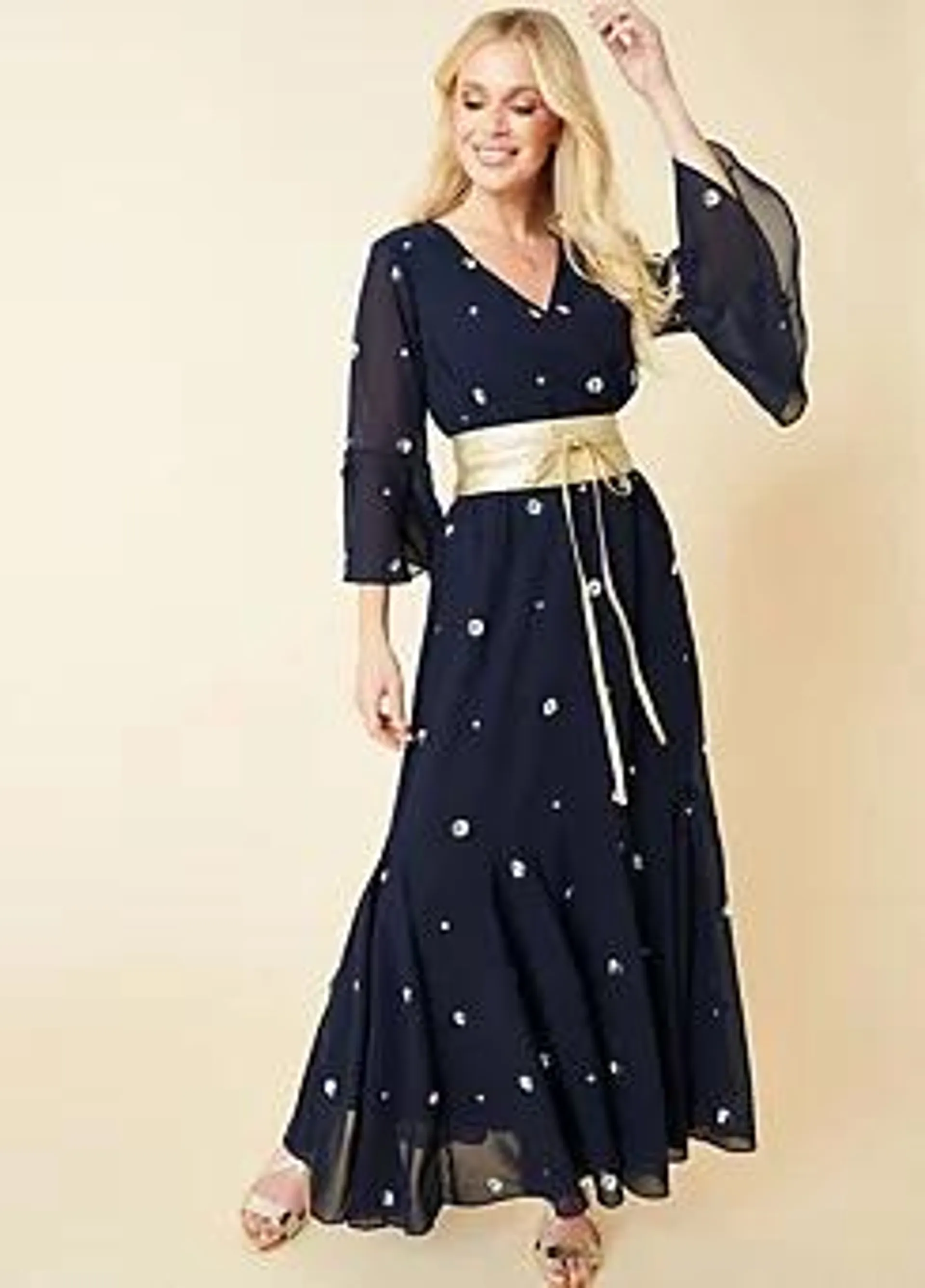 Kaleidoscope Navy Sequin Maxi Dress