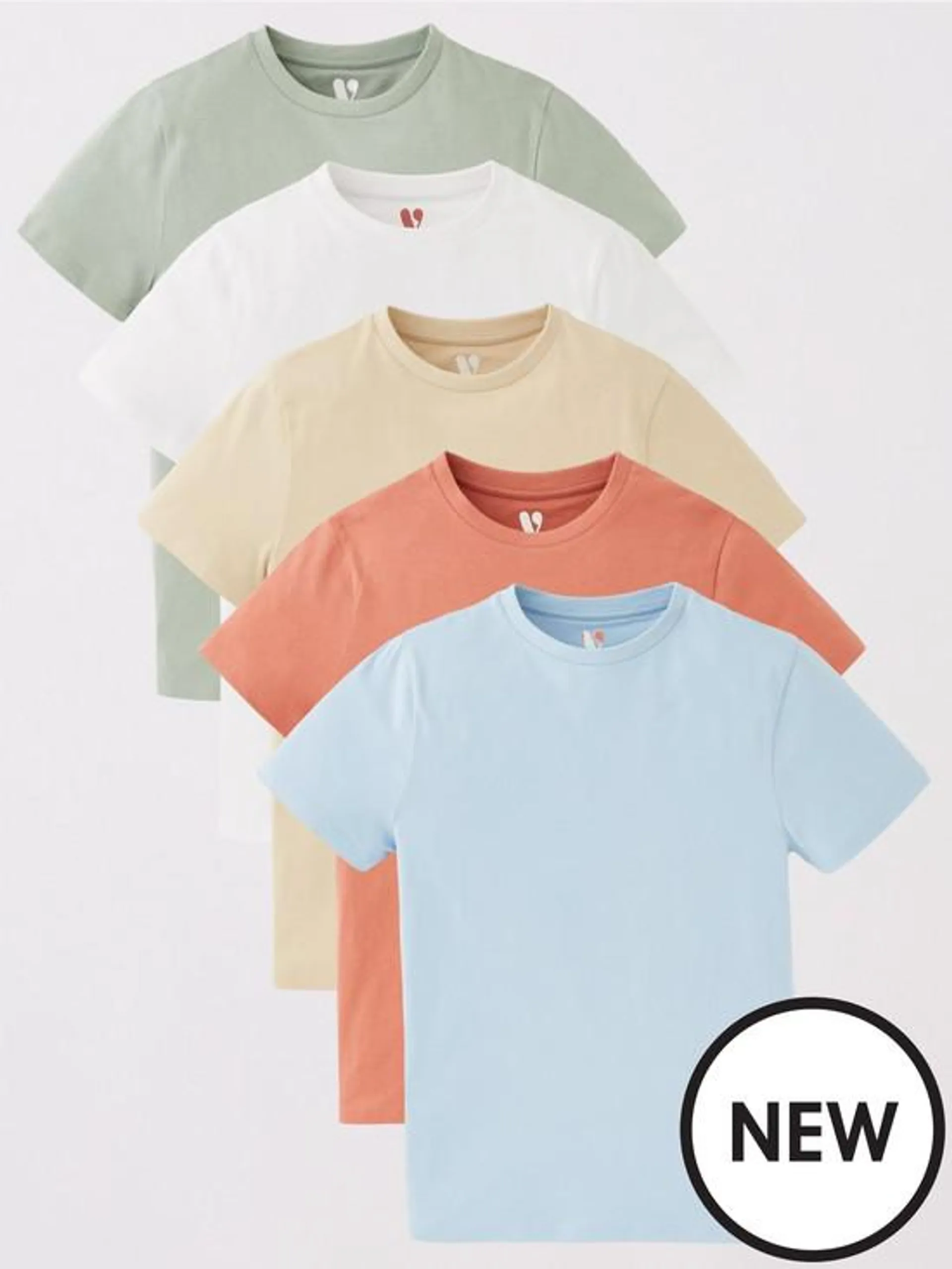 Boys 5 Pack Solid T-shirt