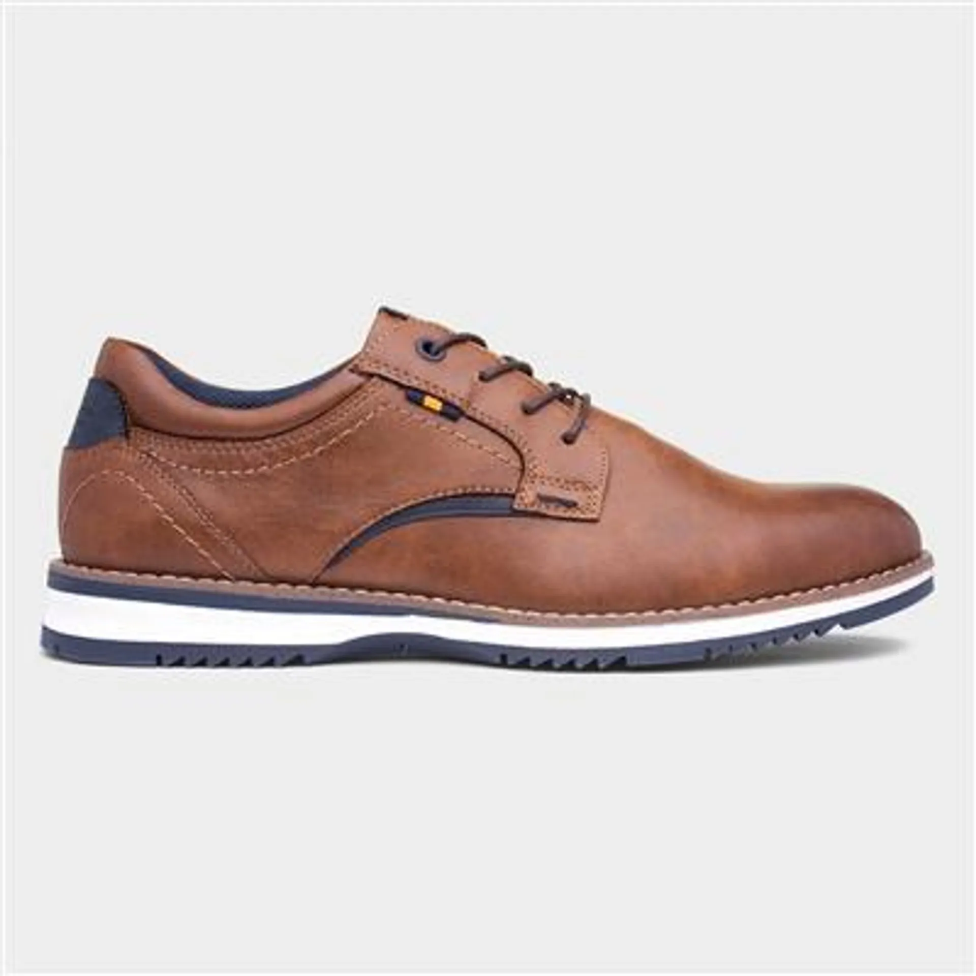 Alfie Mens Cognac Brown Lace Up Shoe