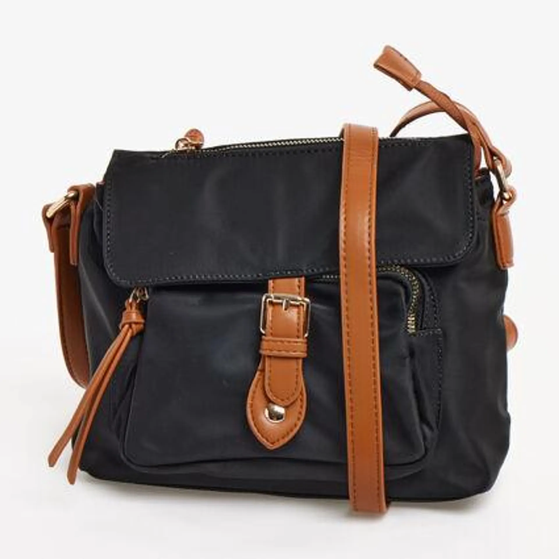 Black & Tan Crossbody Bag