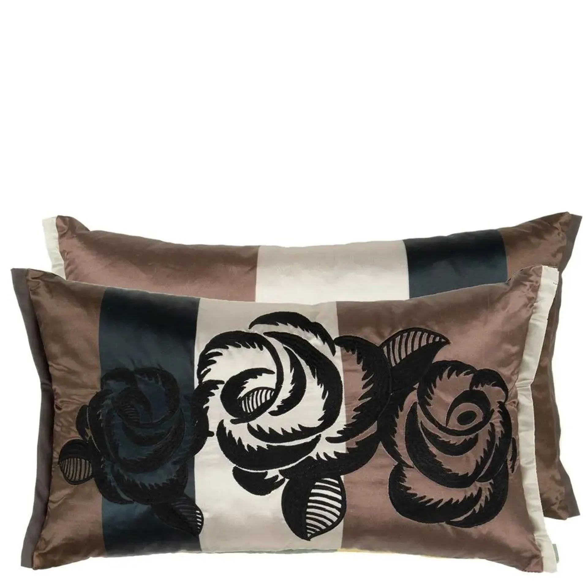 Kasuti Taupe Embroidered Cushion