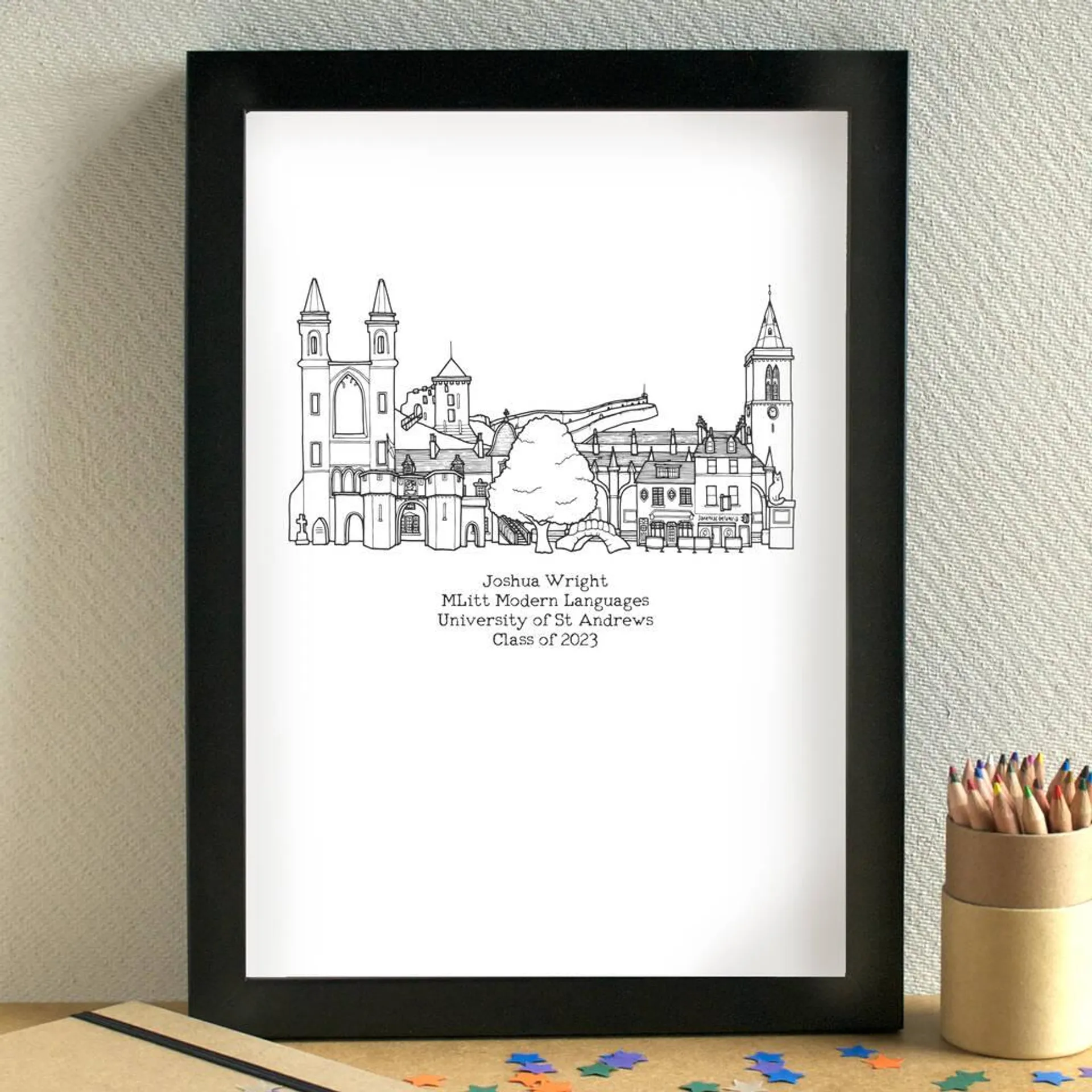 Personalised Graduation Skyline Art Print Unframed