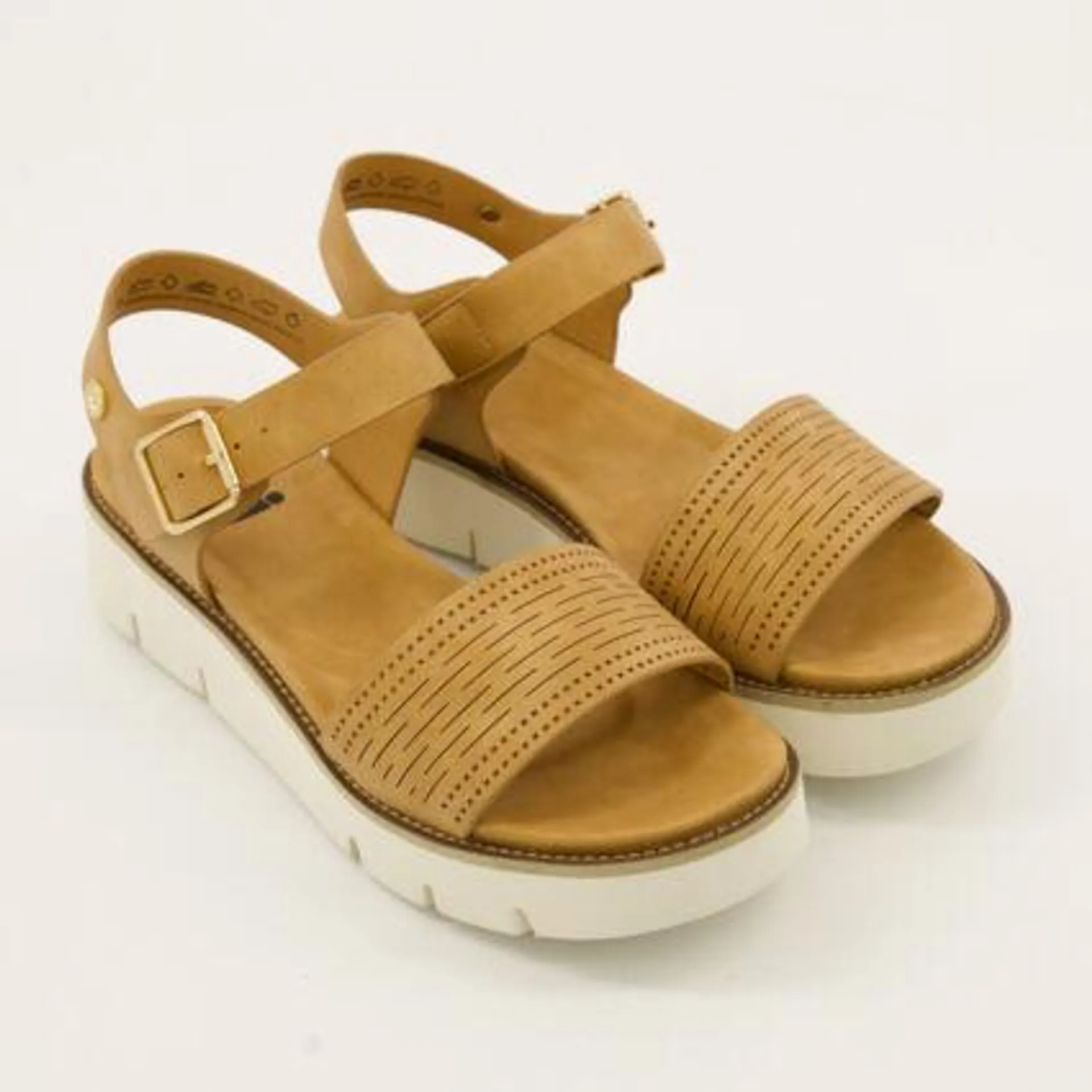 Camel Low Wedge Sandals