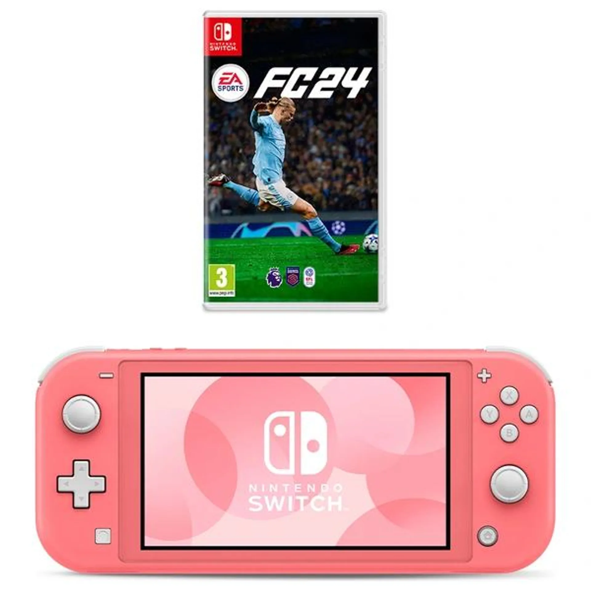 Nintendo Switch Lite (Coral) & EA Sports FC 24