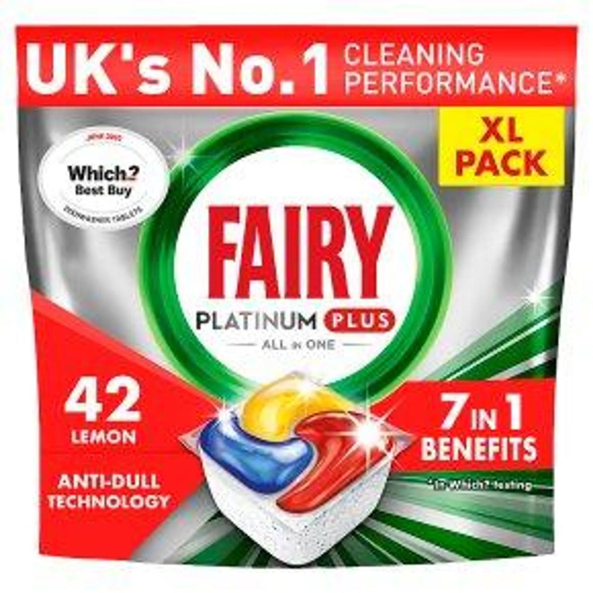 Fairy Platinum Plus Dishwasher Tablets Lemon 42