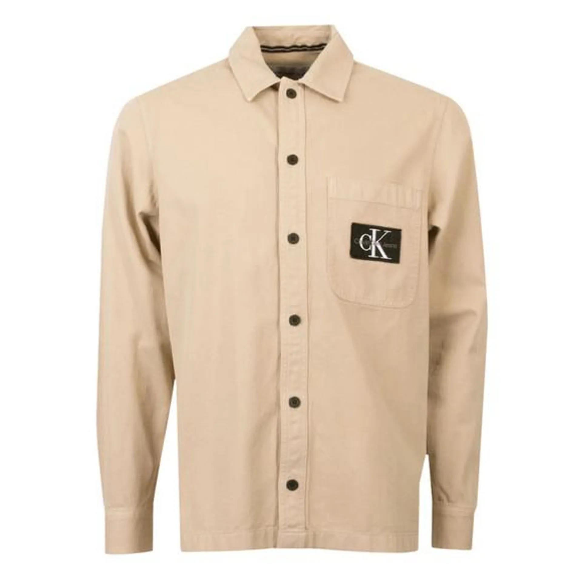 Mens Beige Utility Overshirt