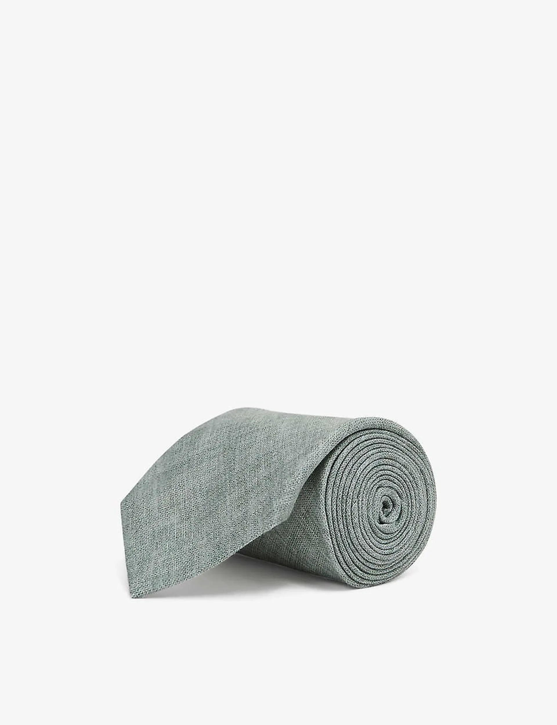 Lazzaro woven-pattern linen tie