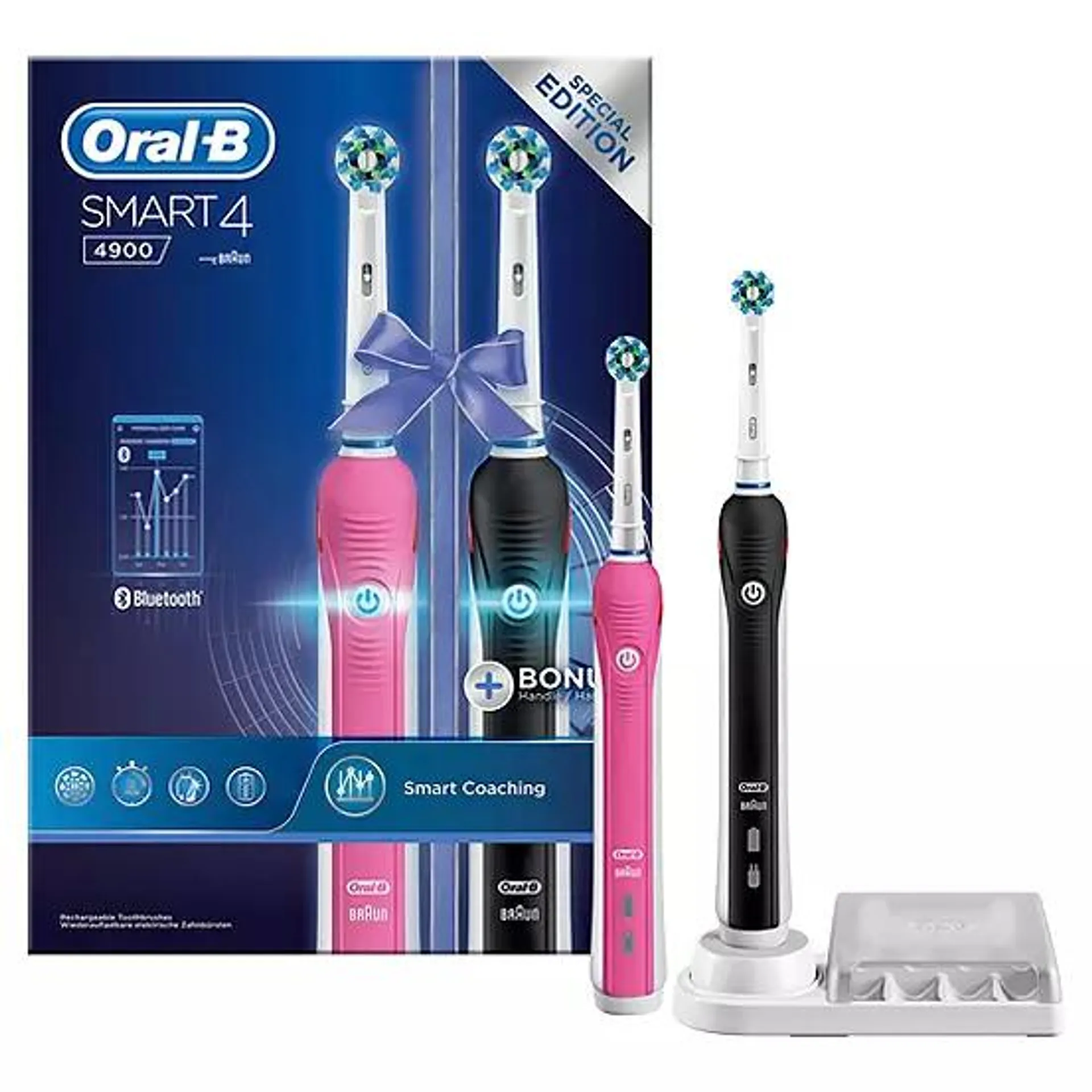 Oral-B Smart 4 4900 Electric Toothbrush DUO Pack Powered By Braun