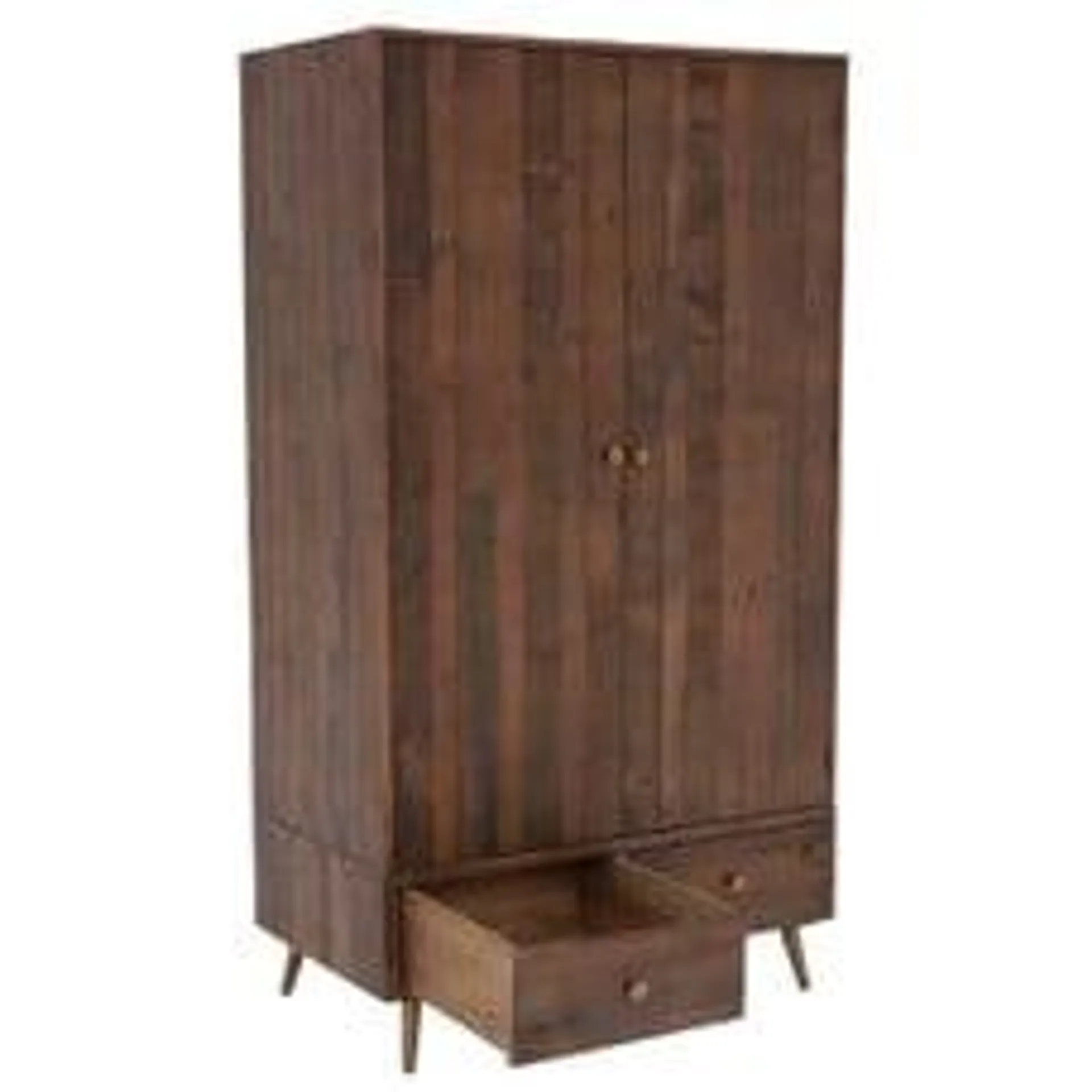 107cm Reclaimed Wood 2 Door 2 Drawer Wardrobe